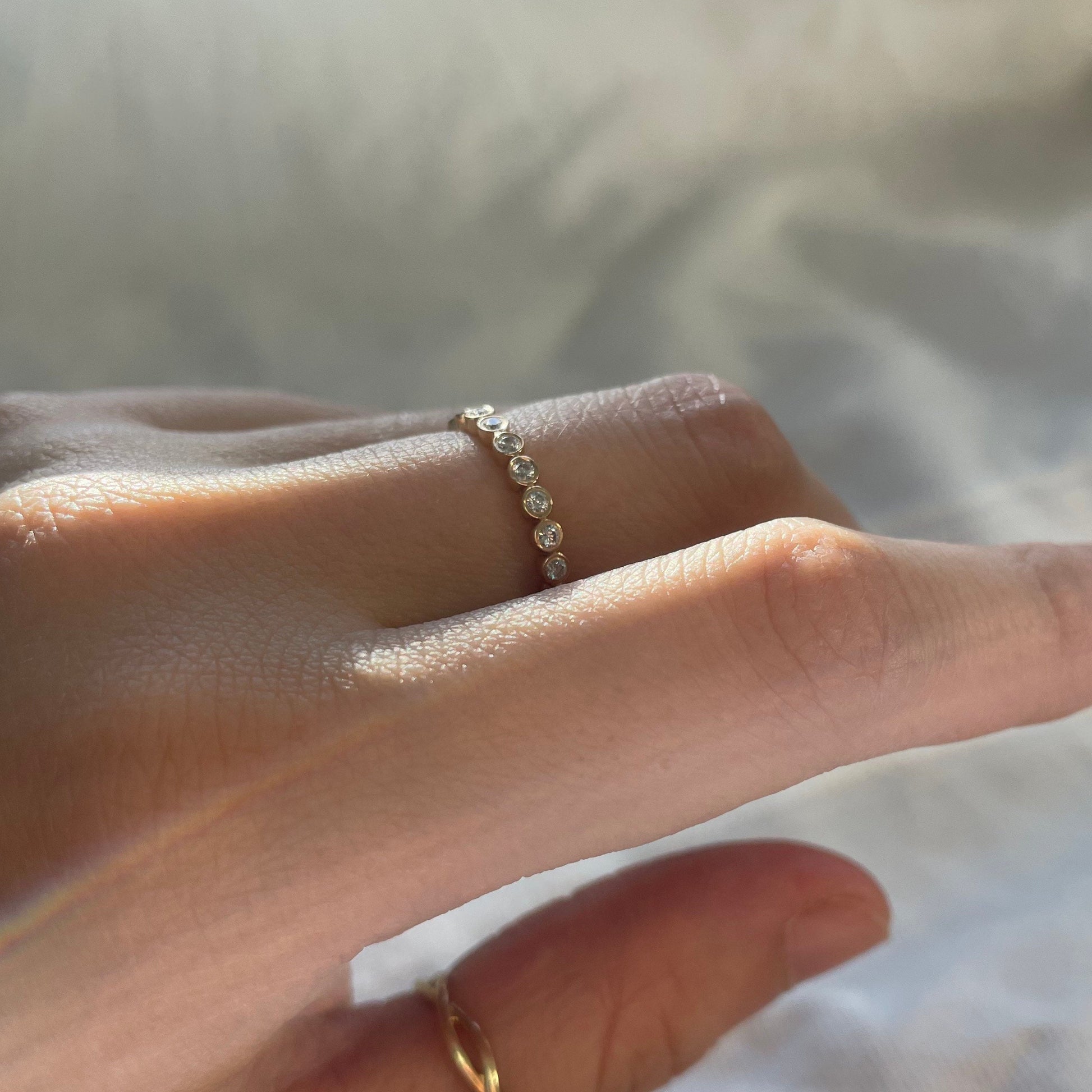 14k Solid Gold and Diamond Grace Eternity Ring – Real Natural Diamonds