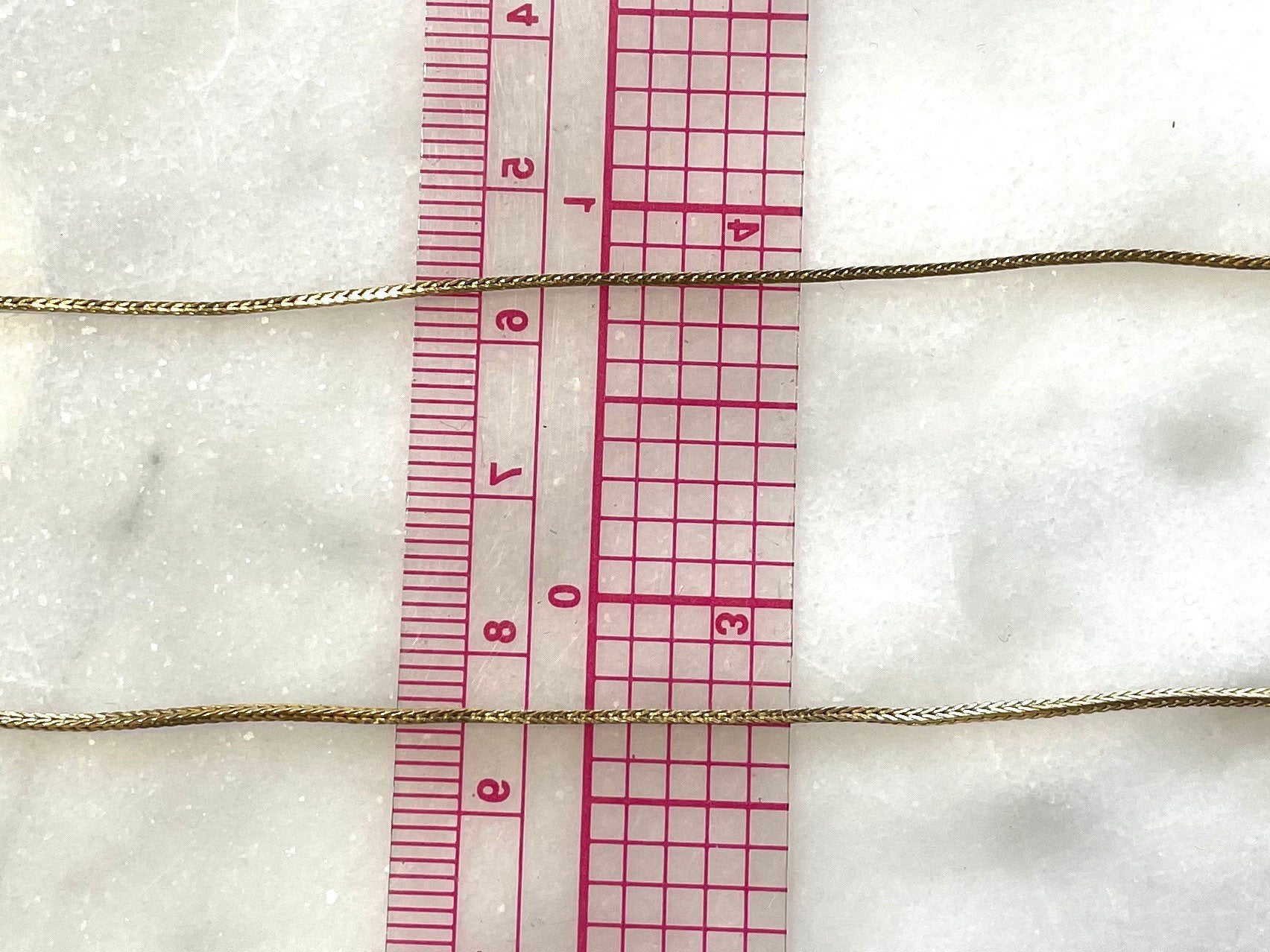 18k Solid Gold Fox Tail Chain Necklace - 19" Vintage Jewelry