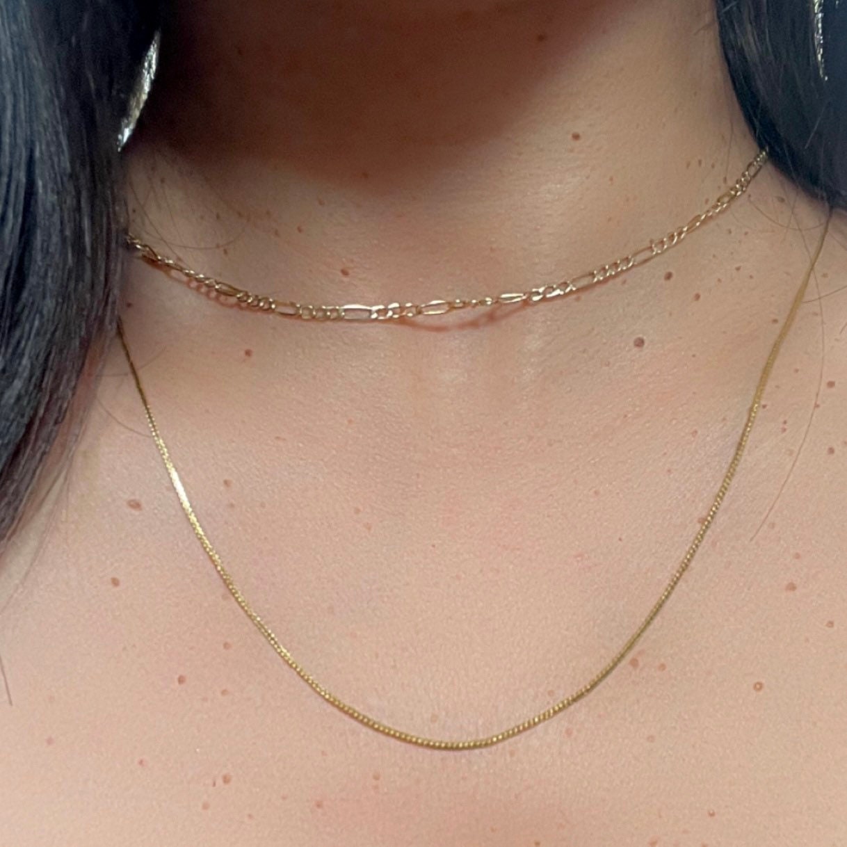 18k Solid Gold Fox Tail Chain Necklace - 19" Vintage Jewelry