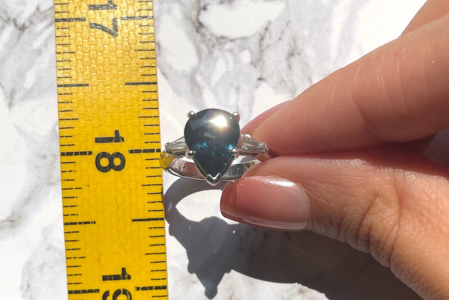 Grayish Blue Sapphire and Diamond Ring: 14k Gold & Platinum, Size 4.75