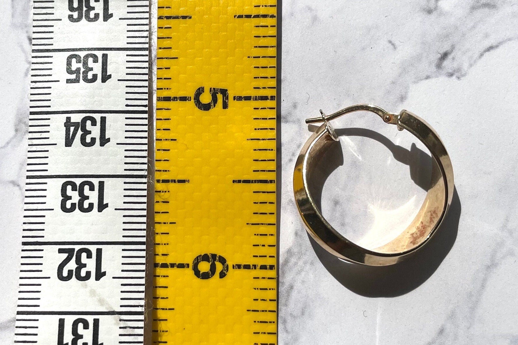 14k Solid Gold Twisted Hoop Earrings - Italian Design