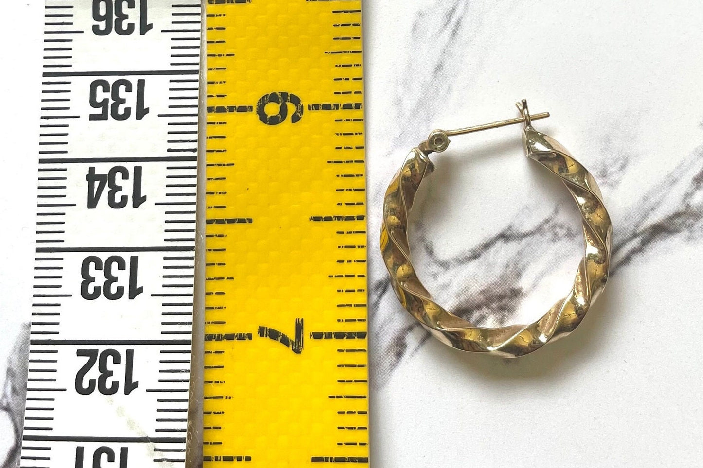 14k Solid Gold Braided Hoop Earrings: Vintage Twist Design