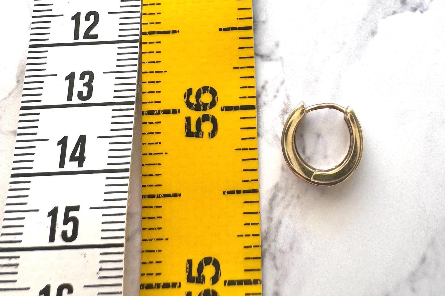 14k solid yellow Classic Bold Huggie Hoops – Minimalist Gold Chunky Earrings perfect for daily wear precious fine vintage jewelry