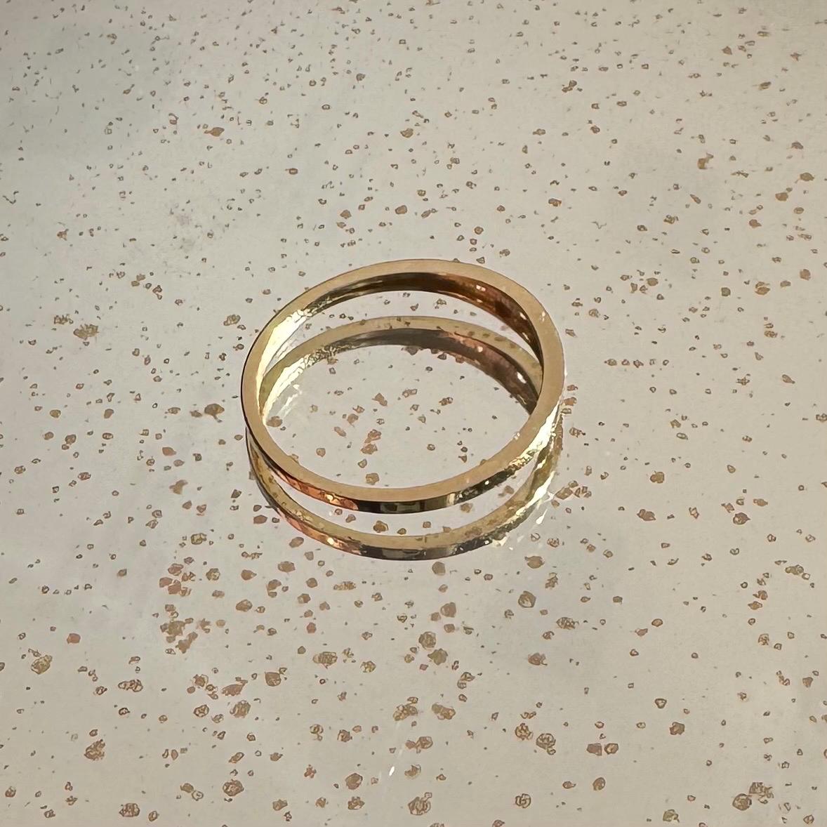 3 diamond gypsy style ring made with authentic diamonds and 14k solid yellow gold celestial ring