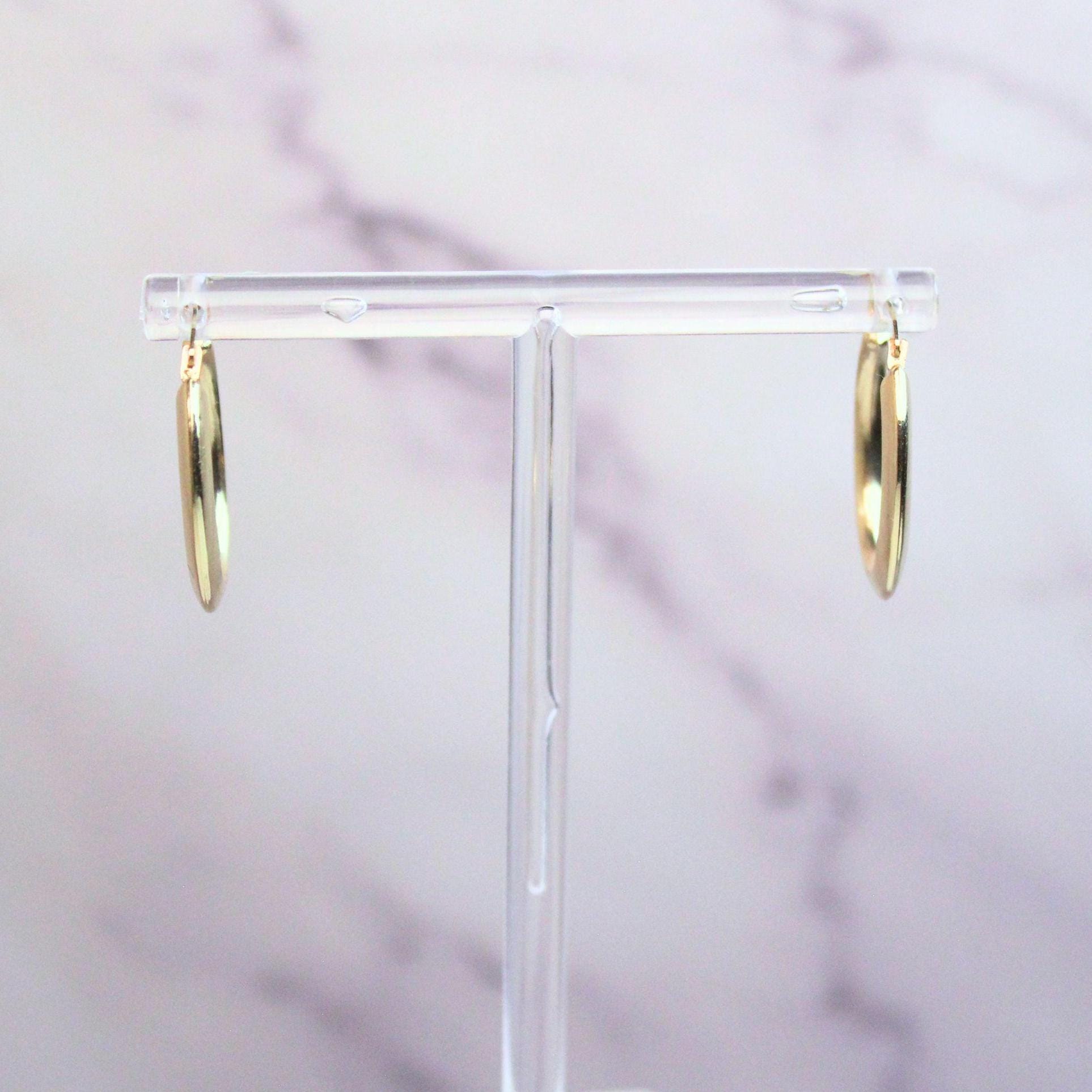 14k solid gold Oval Hoop Earrings – Sleek, Minimal, and Modern fine vintage jewelry