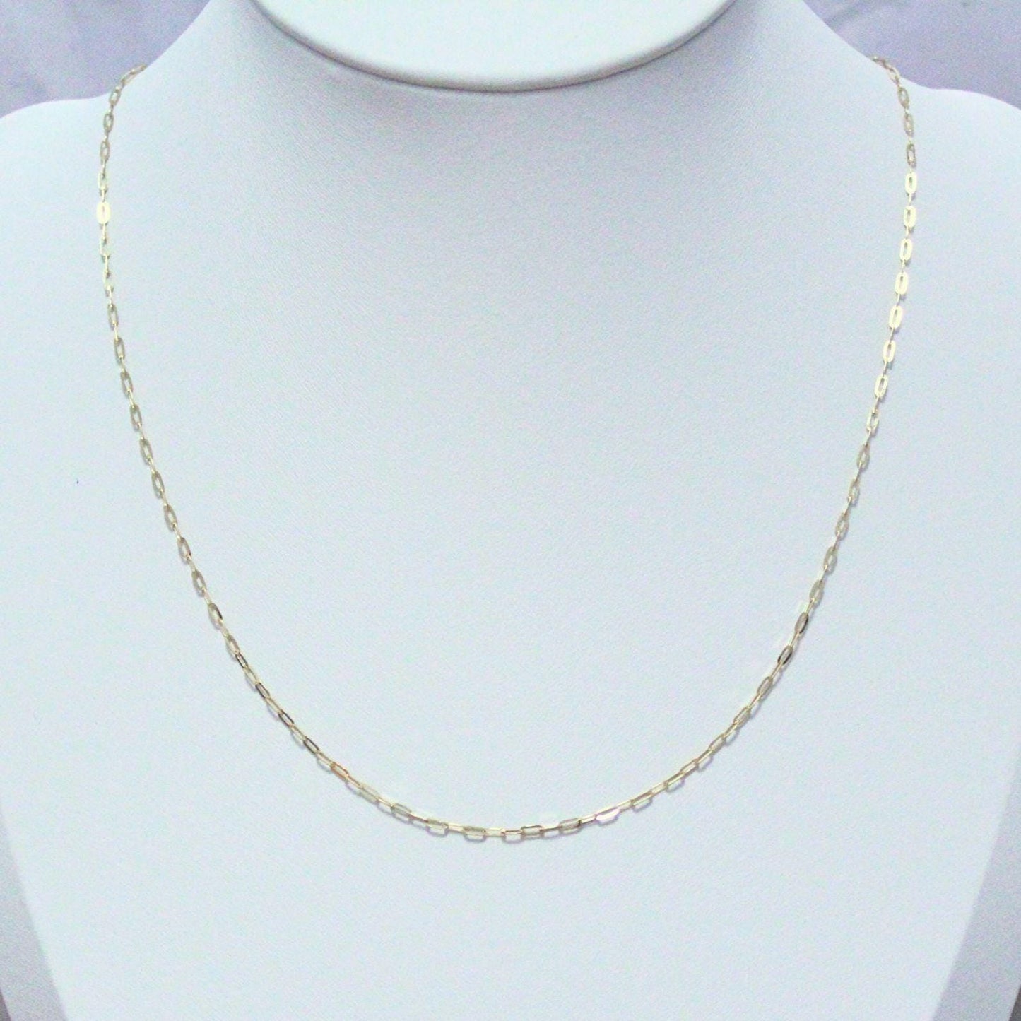 18K Solid Gold Paperclip Chain Gabby Necklace: Dainty Minimalist Jewelry