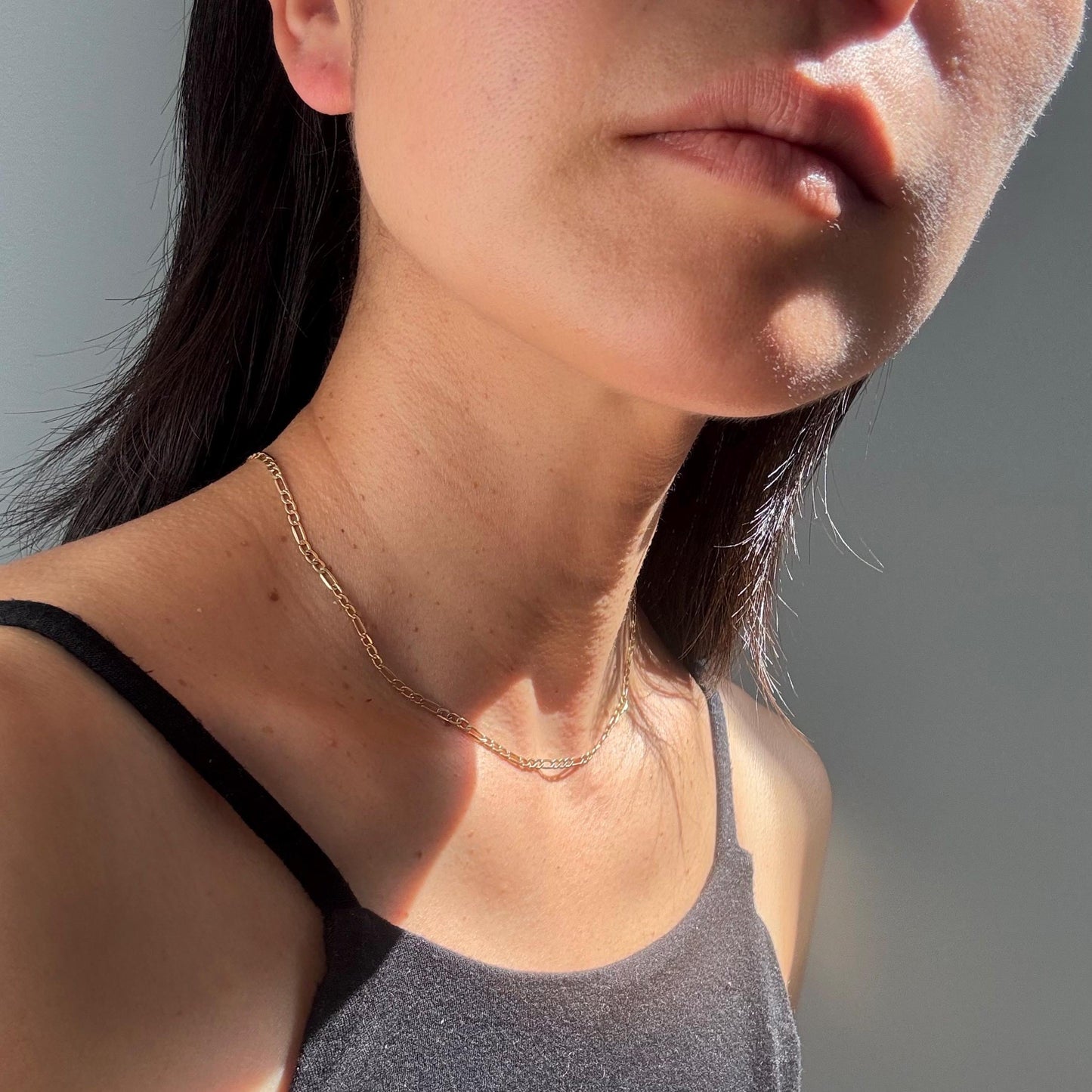 10K Gold Spencer Chain Necklace: Unisex Elongated Link Design