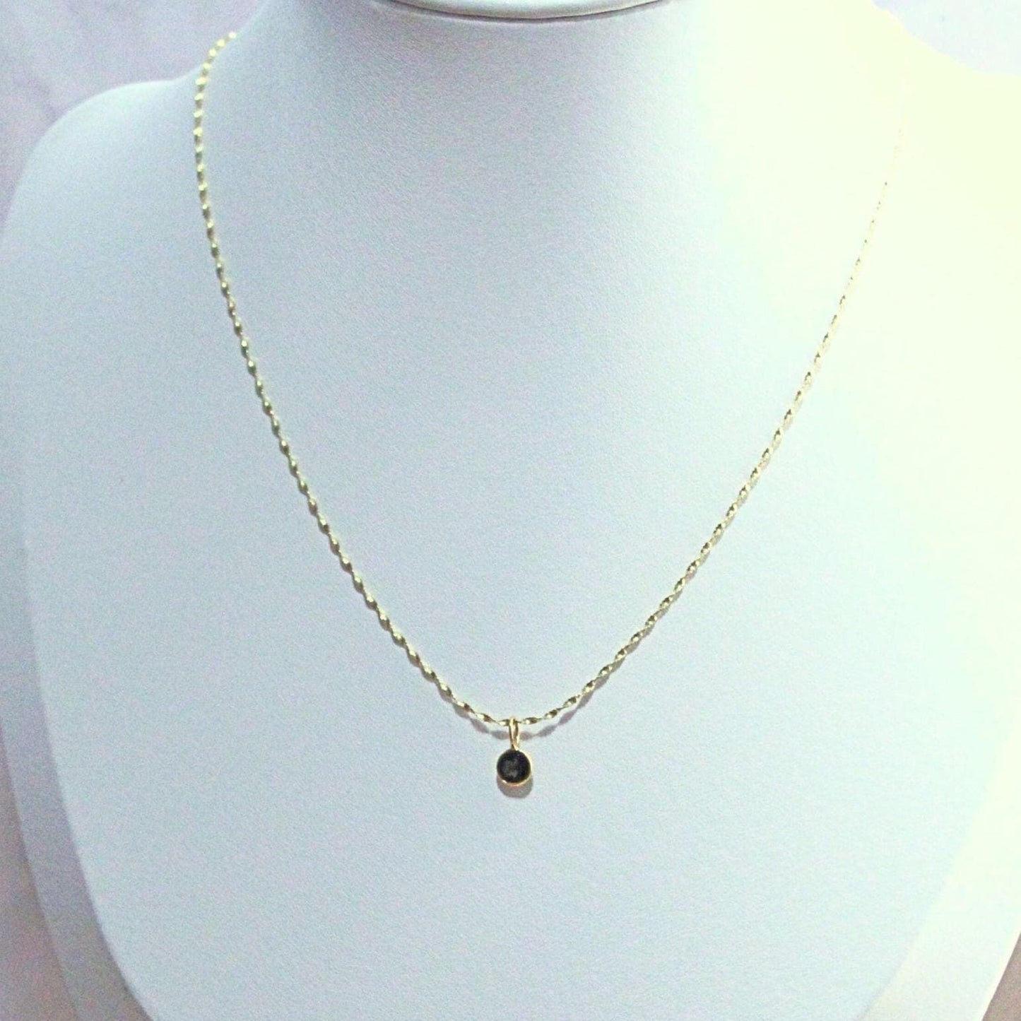 New 14K Solid Gold Lori Necklace with Smoky Quartz Necklace – Minimalist Round Gemstone Pendant - June Birthstone Jewelry