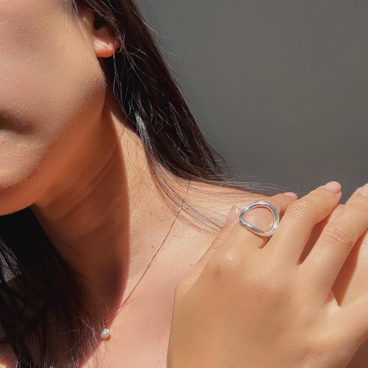 New Solid Sterling Silver Riley Ring – Minimalist Bold Statement Band with Rounded Circle Design