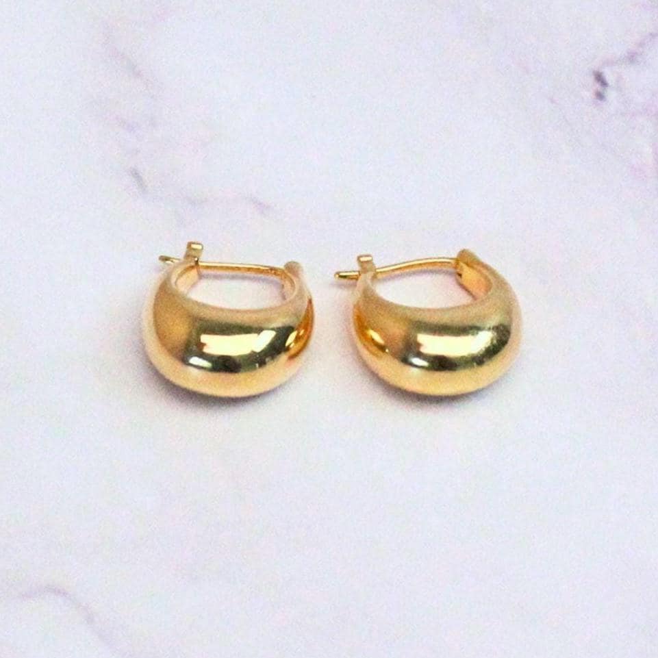 18k Solid Gold Brook Hoop Earrings: Bold Timeless Statement