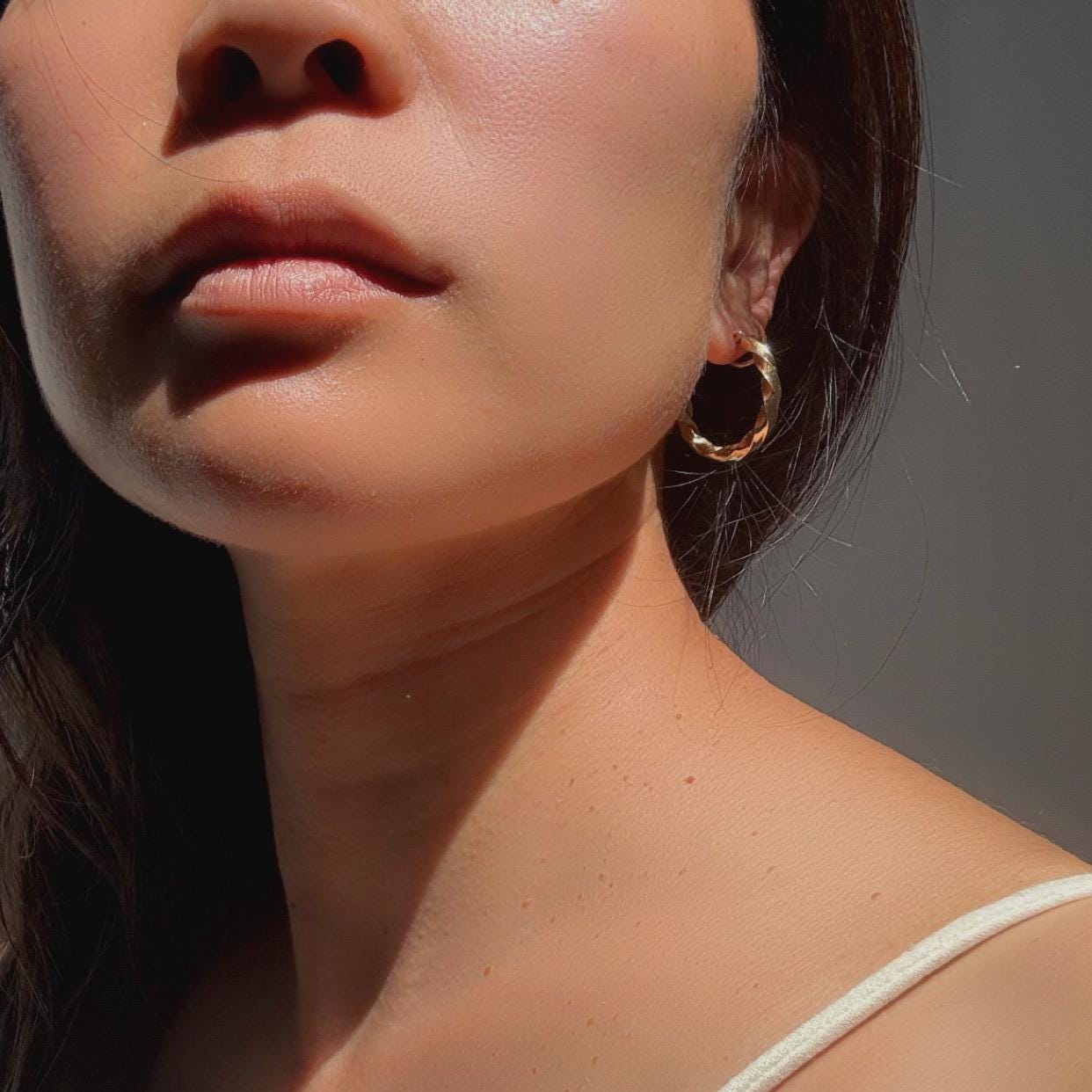 14k Solid Gold Braided Hoop Earrings: Vintage Twist Design