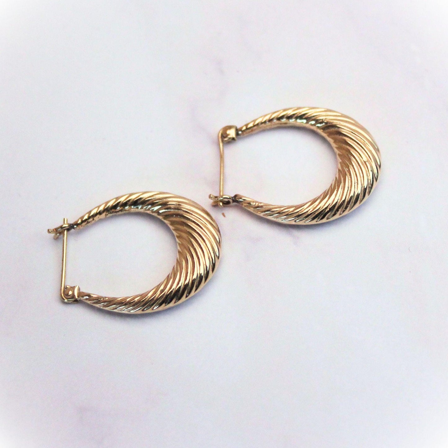 14k solid gold Twisted Teardrop Hoop Earrings – Vintage Elegance precious jewelry