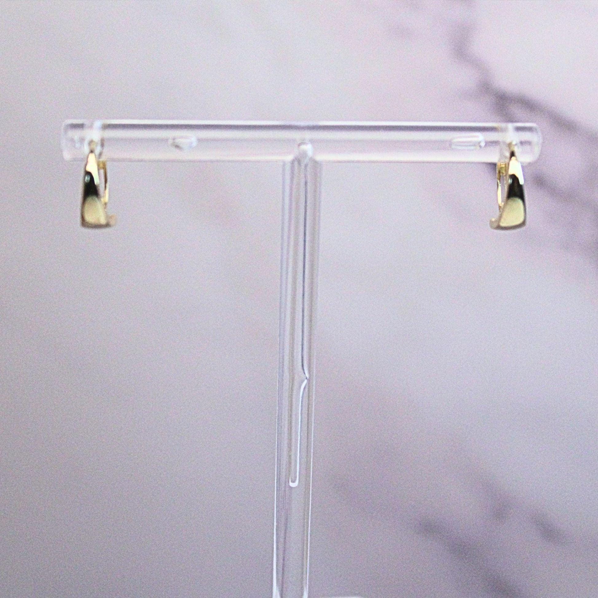 10k Solid Gold Ash Huggie Hoop Earrings: Modern Tapered Design