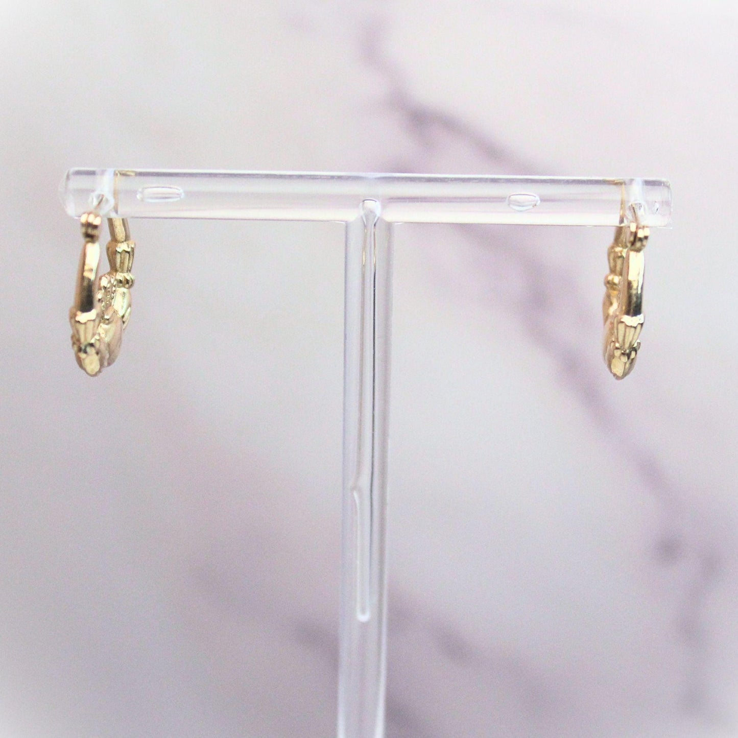 14k solid gold claddagh heart hoop earrings Love Loyalty & a Little Luxury fine vintage jewelry