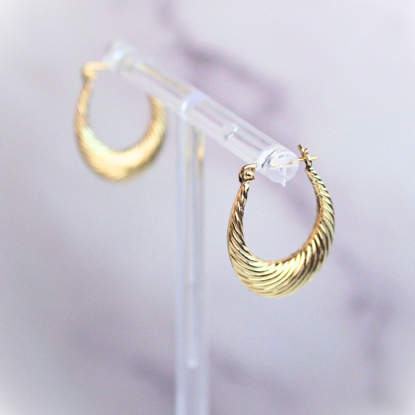 14k solid gold Twisted Teardrop Hoop Earrings – Vintage Elegance precious jewelry