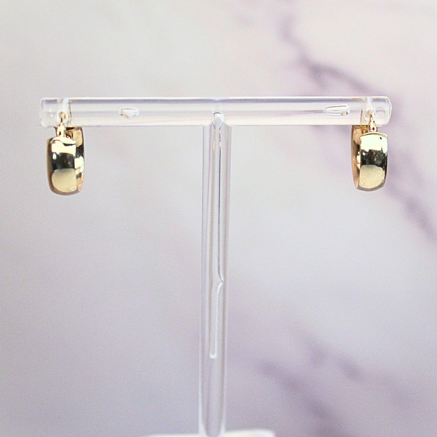 14k Solid Gold Lola Hoop Earrings - 5mm Chunky Minimalist Fine Jewelry