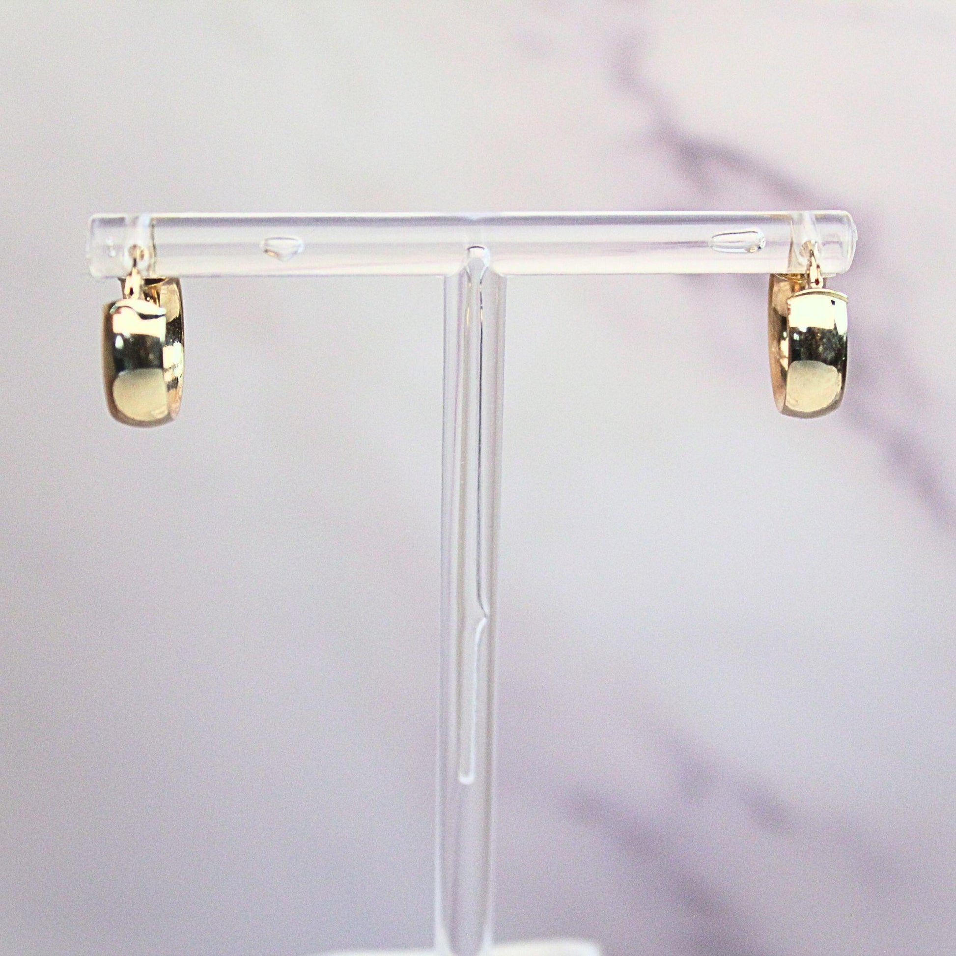 14k Solid Gold Lola Hoop Earrings - 5mm Chunky Minimalist Fine Jewelry