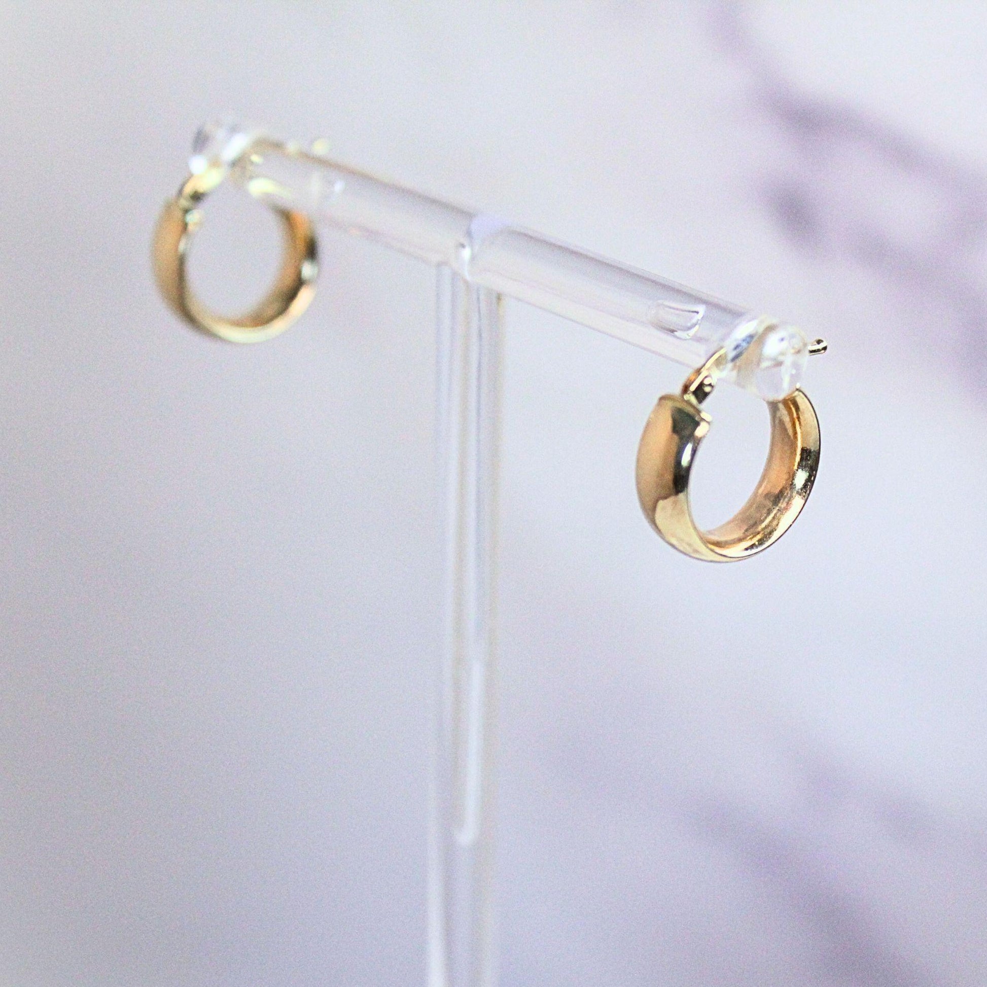 14k Solid Gold Lola Hoop Earrings - 5mm Chunky Minimalist Fine Jewelry