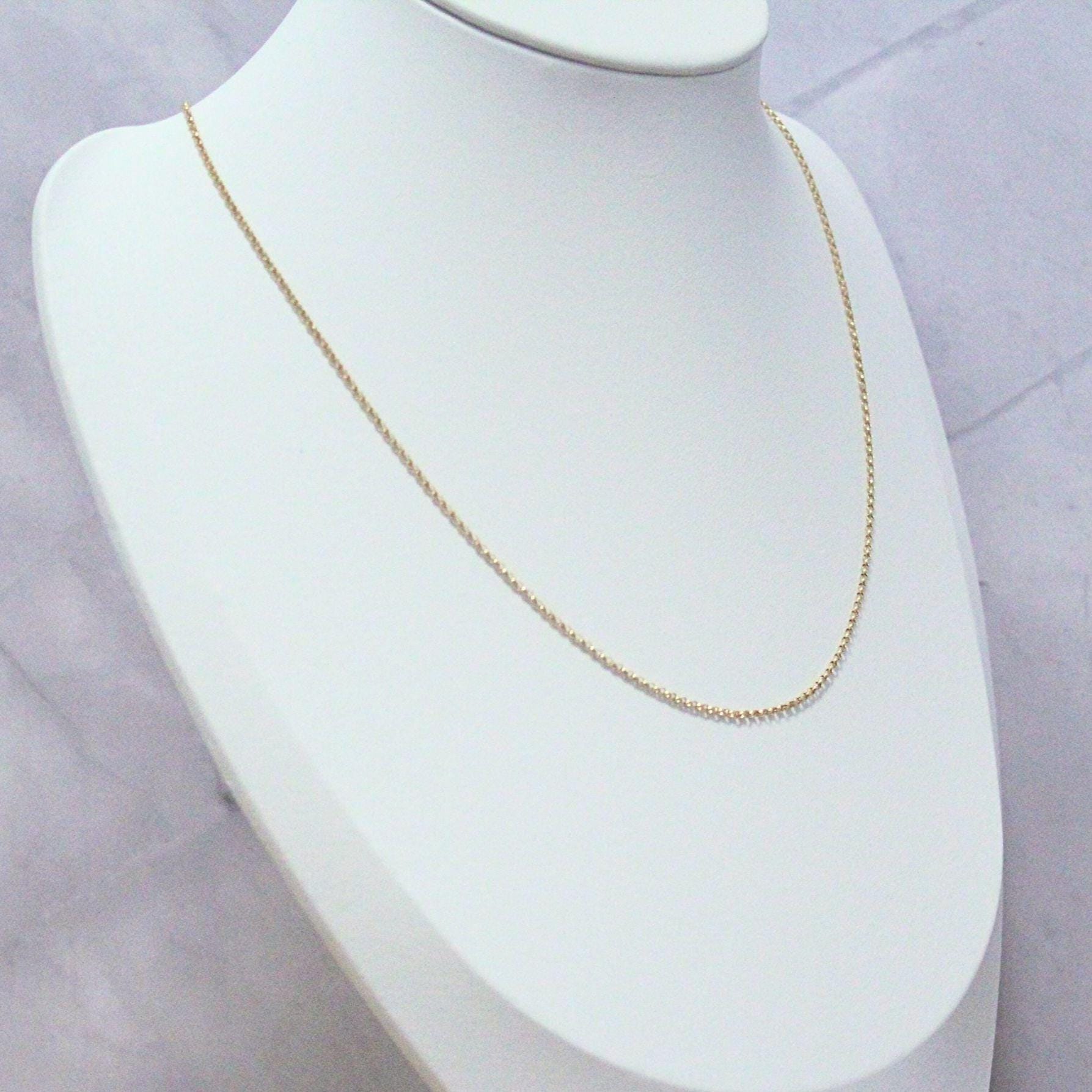 18K Solid Gold Polo Chain Paris Necklace: Dainty Minimalist Jewelry