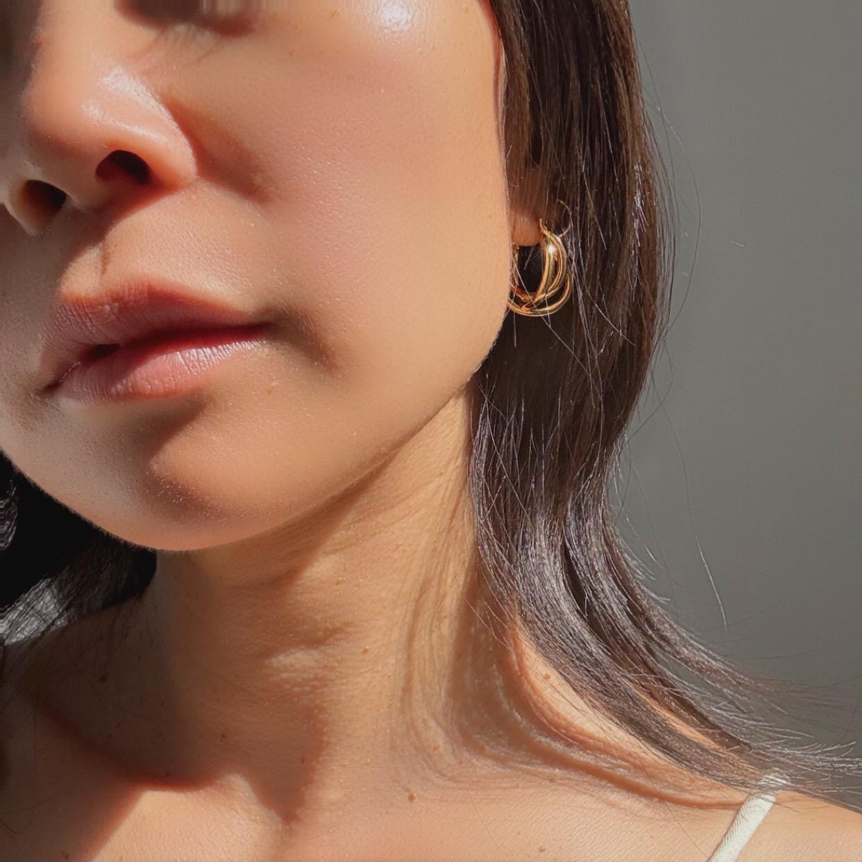 New Solid 18K Gold Large Finley Hoop Earrings Twisted Design | Bold Gold Statement Earrings | Large Gold Hoops | Fine Jewelry | Gift for Her