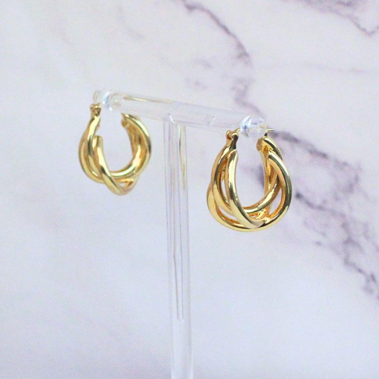 New Solid 18K Gold Large Finley Hoop Earrings Twisted Design | Bold Gold Statement Earrings | Large Gold Hoops | Fine Jewelry | Gift for Her