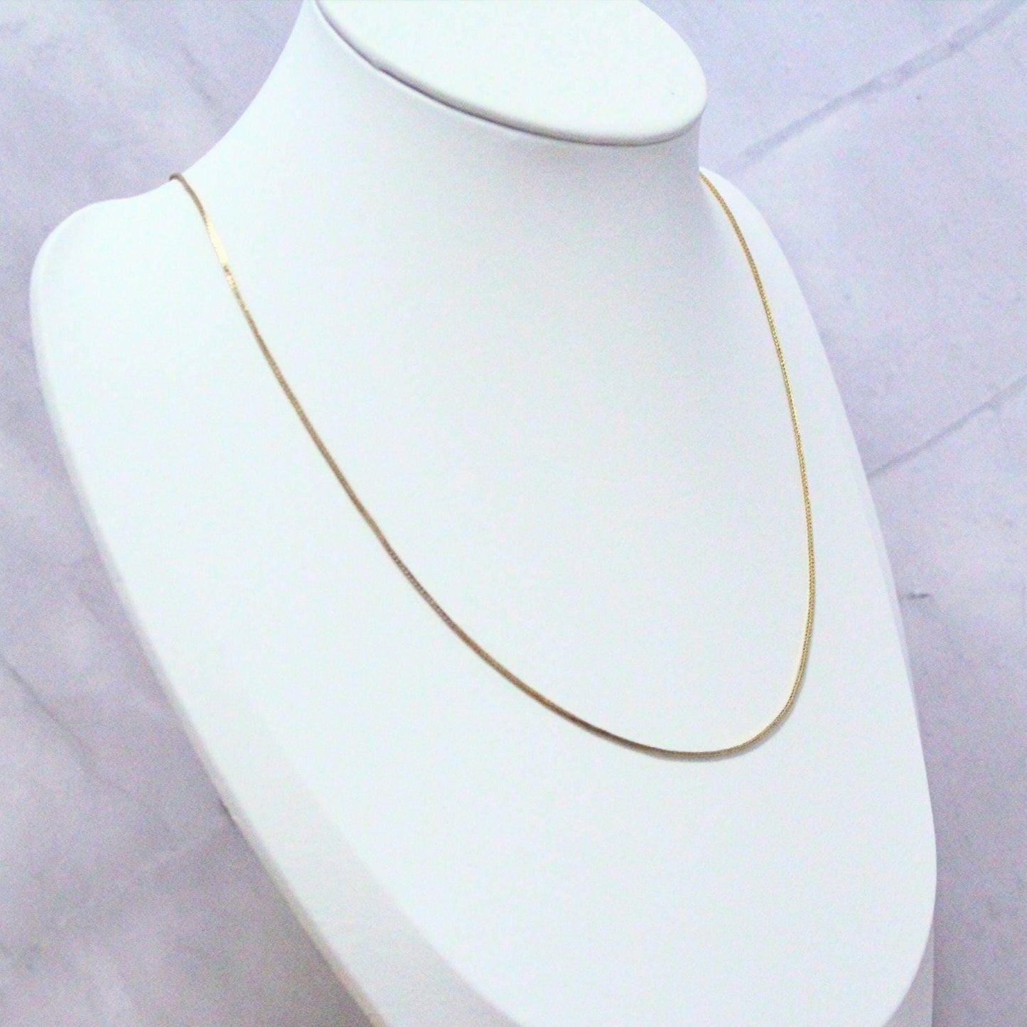 18k Solid Gold Fox Tail Chain Necklace - 19" Vintage Jewelry