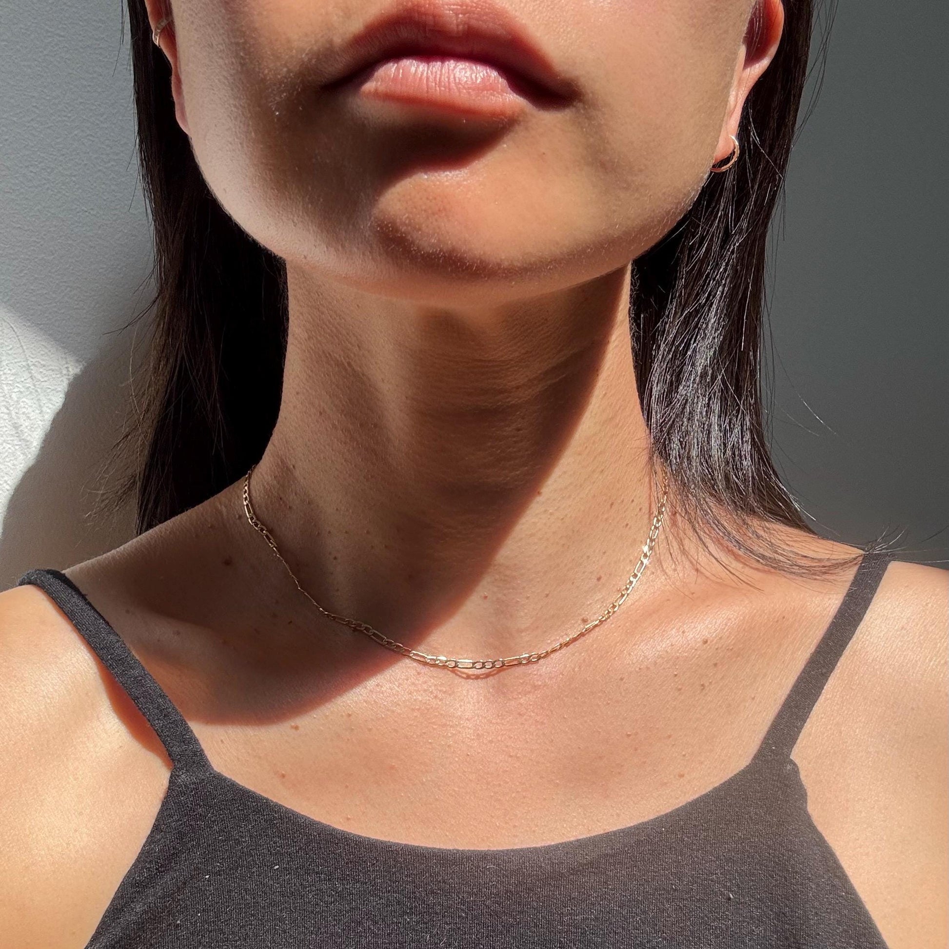 10K Gold Spencer Chain Necklace: Unisex Elongated Link Design