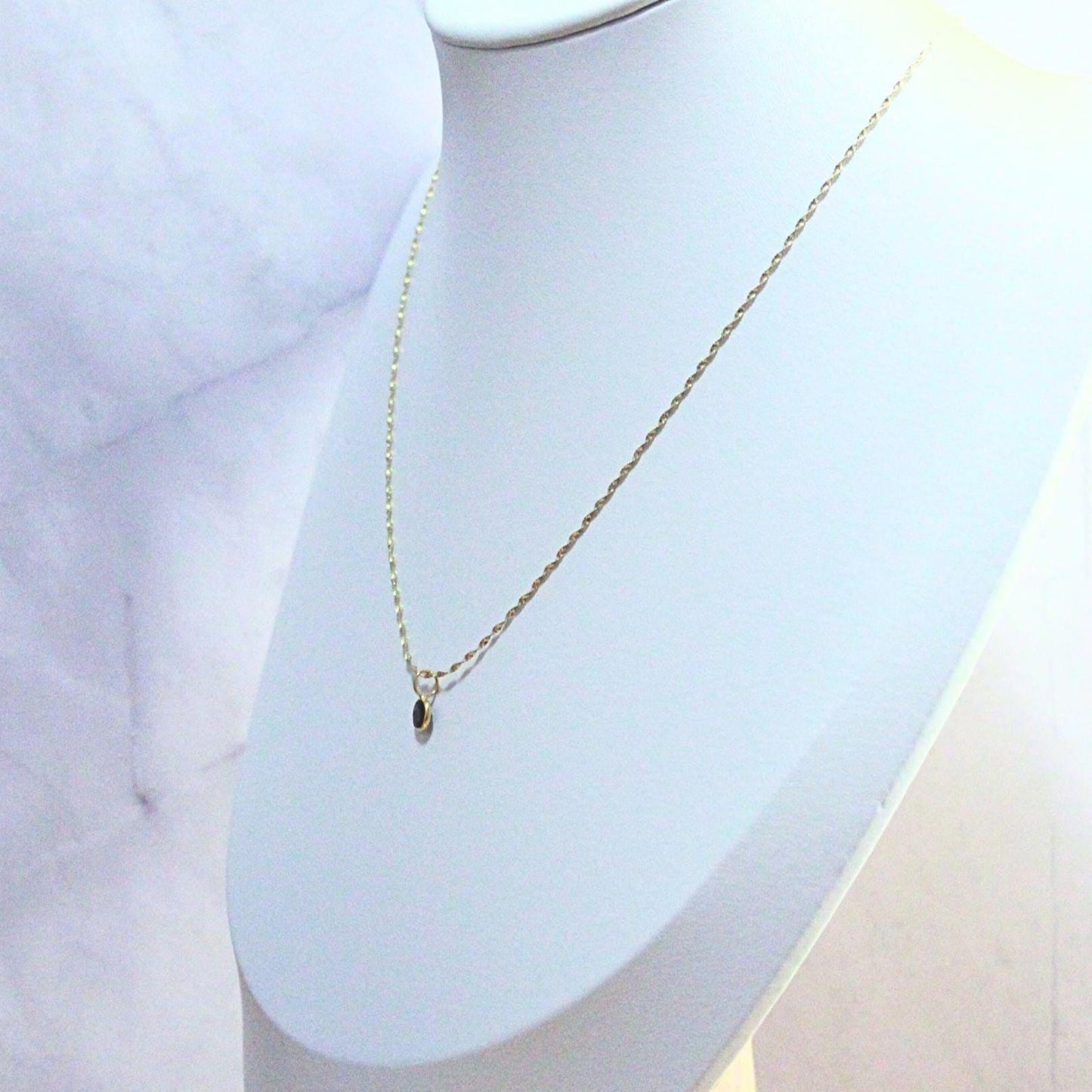 New 14K Solid Gold Lori Necklace with Smoky Quartz Necklace – Minimalist Round Gemstone Pendant - June Birthstone Jewelry
