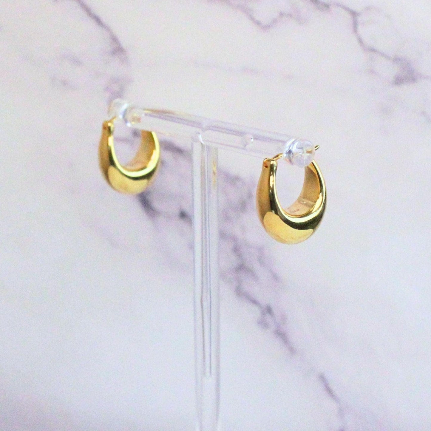 18k Solid Gold Brook Hoop Earrings: Bold Timeless Statement