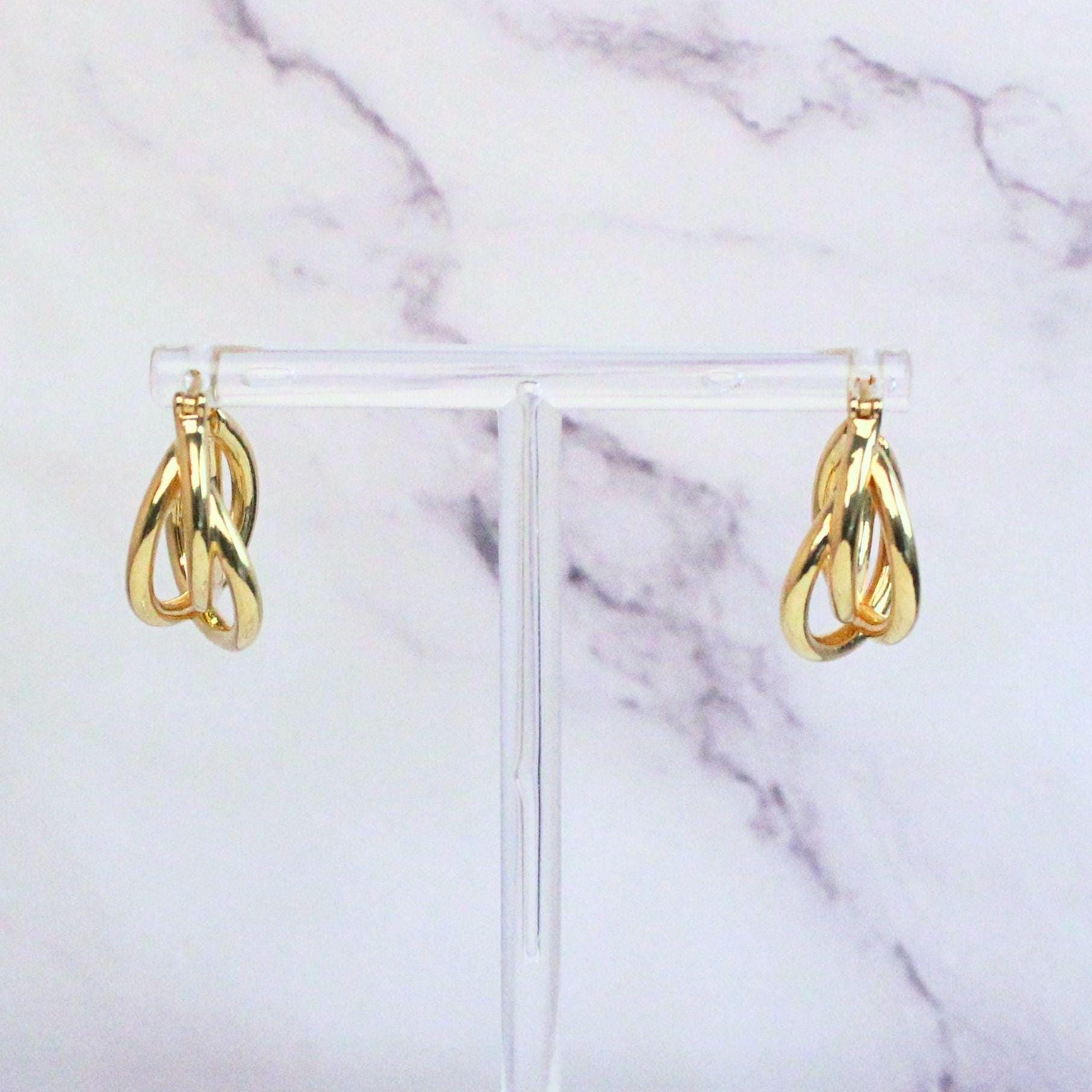 New Solid 18K Gold Large Finley Hoop Earrings Twisted Design | Bold Gold Statement Earrings | Large Gold Hoops | Fine Jewelry | Gift for Her