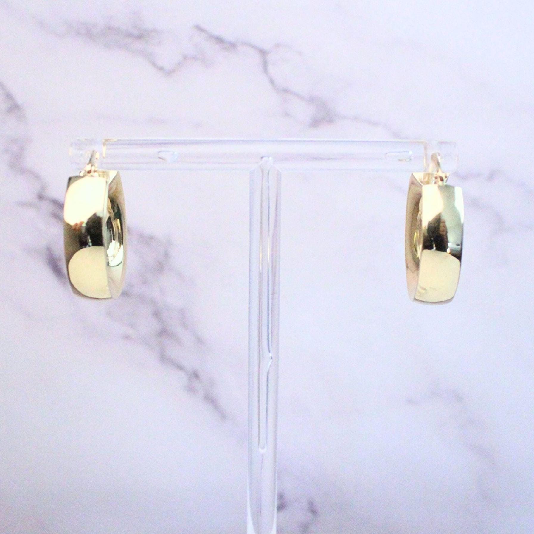 18K Solid Gold Chunky Hoop Earrings: Milor Italy, Bold Statement Jewelry