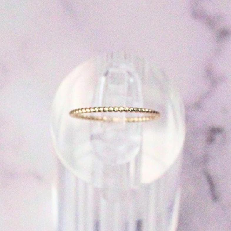 Dainty 14k Solid Gold Twisted Rope Pepper Pinky Ring