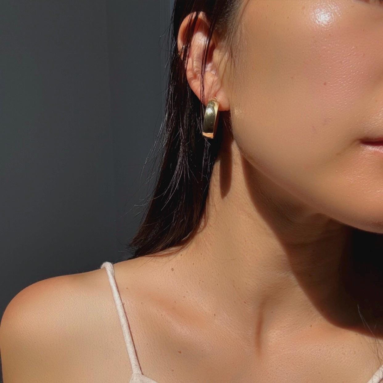 18K Solid Gold Chunky Hoop Earrings: Milor Italy, Bold Statement Jewelry