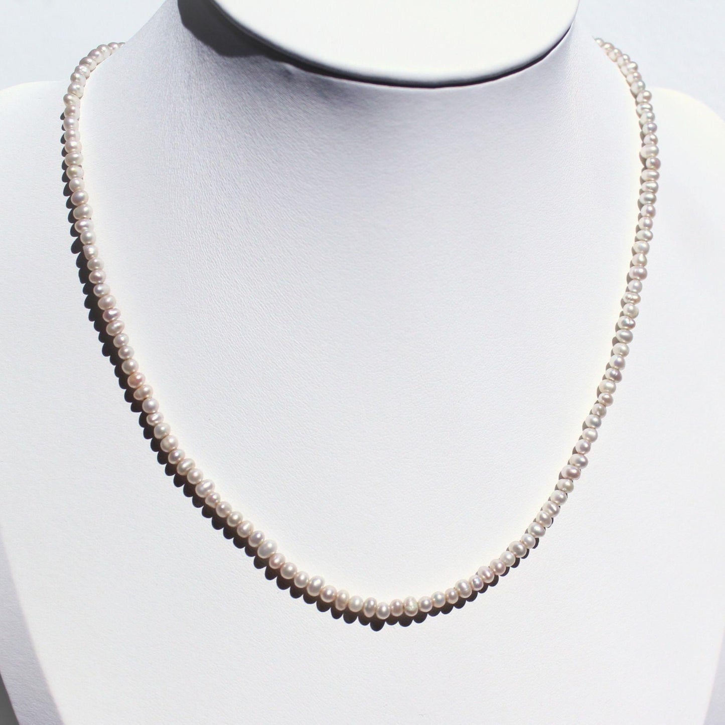 Dainty Freshwater Pearl Necklace – Sterling Silver Clasp