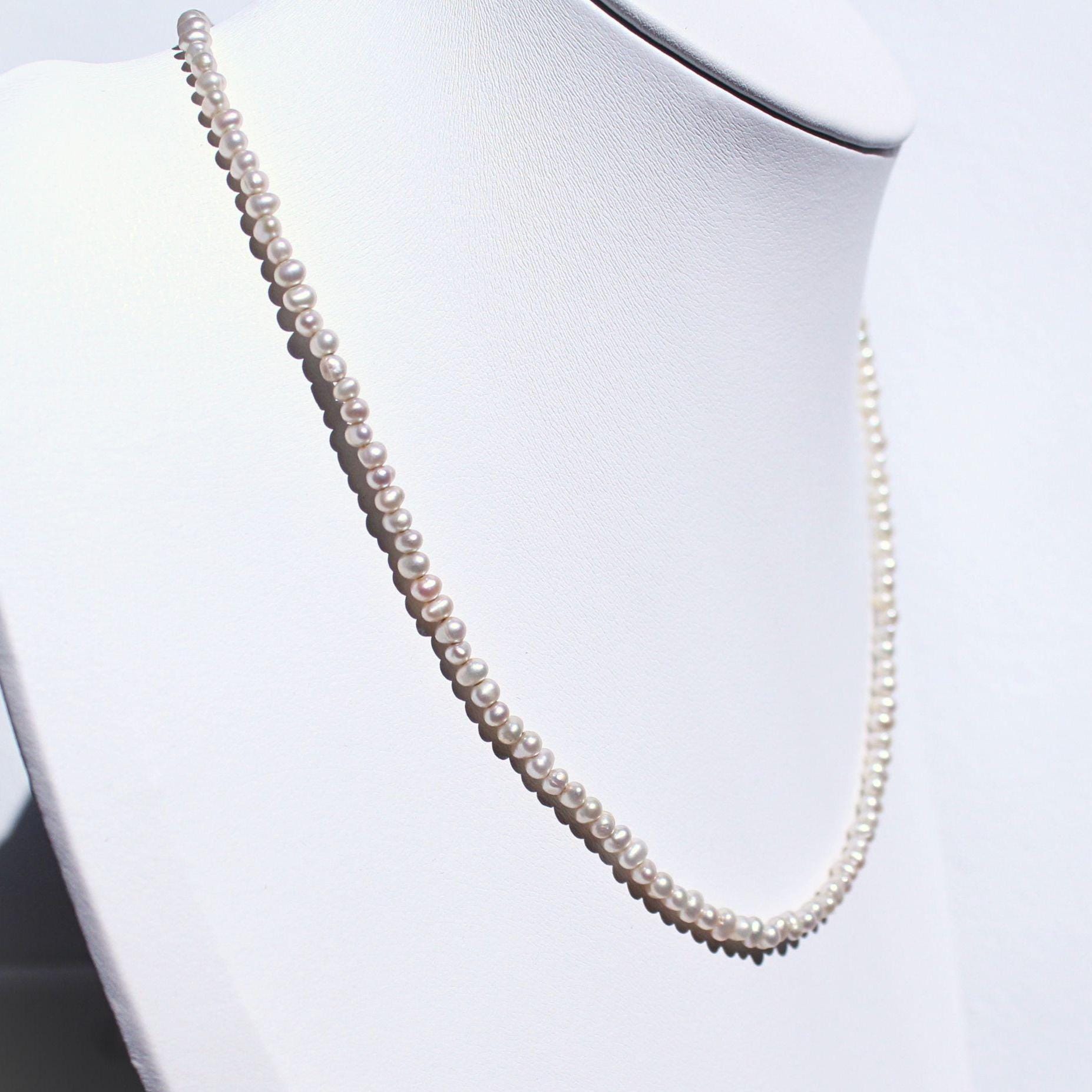 Dainty Baroque Pearl Necklace – Sterling Silver Clasp