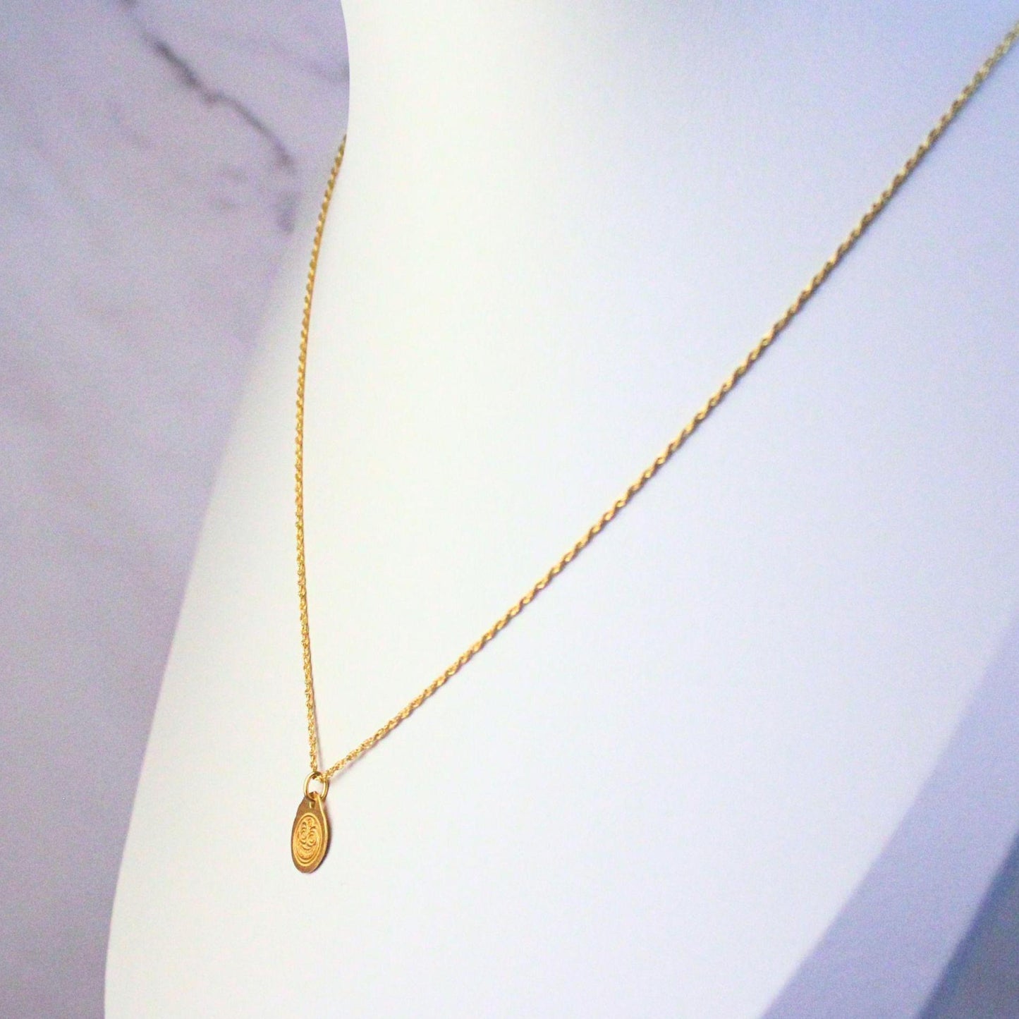 18K Solid Gold Aztec Sun God Dios Necklace