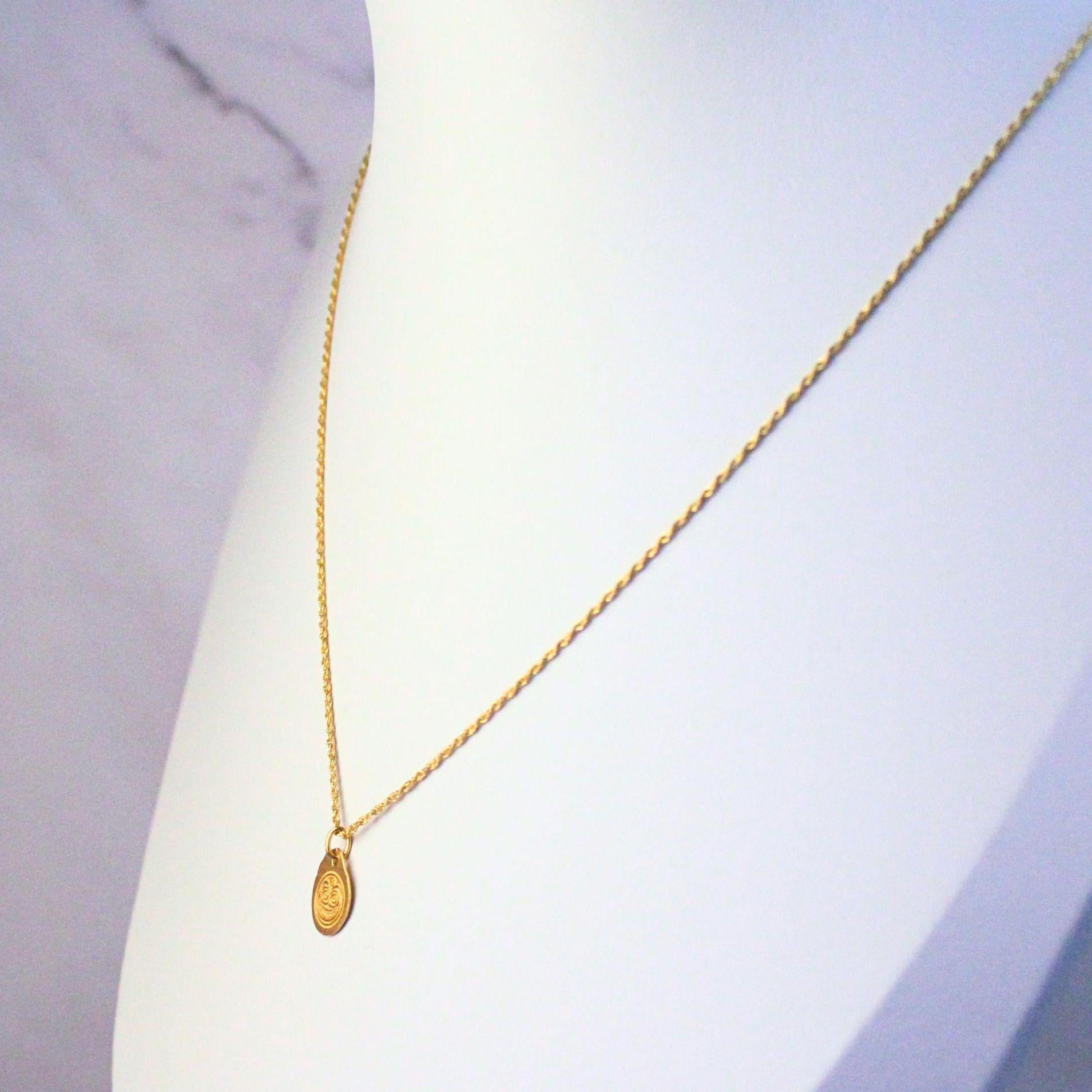 18K Solid Gold Aztec Sun God Dios Necklace