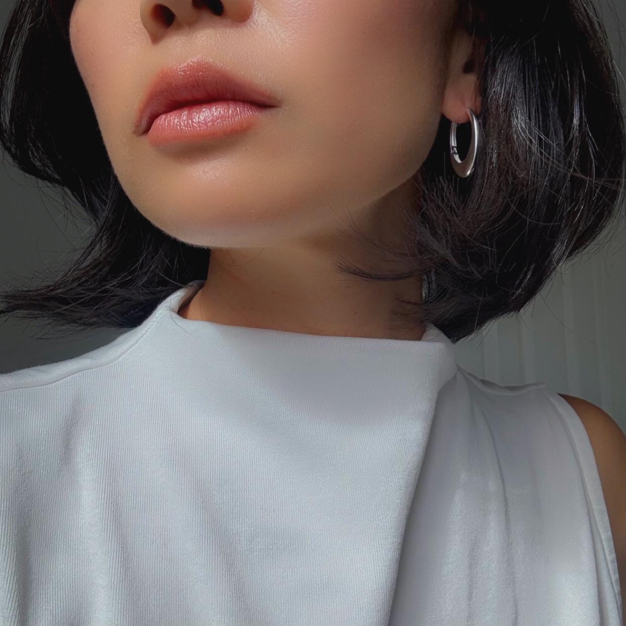 Sterling Silver Oval Mia Hoop Earrings | Modern Minimalist Statement Hoops