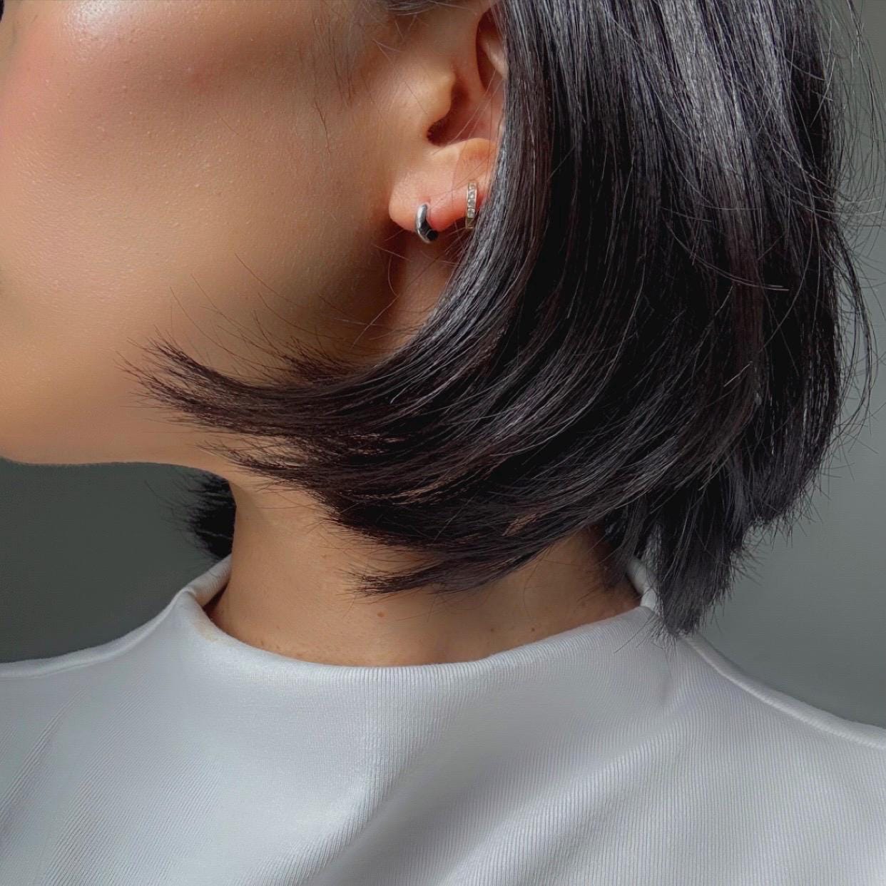 Minimalist Ultra Mini Sterling Silver Stella Earrings | Everyday Hoop Studs