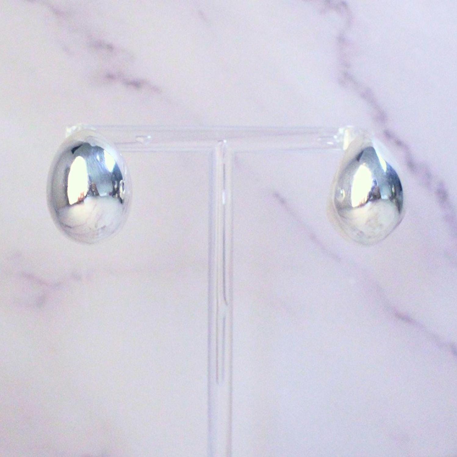 Sterling Silver Crescent Ava Hoop Earrings | Extra Large Modern Minimalist Statement Hoops