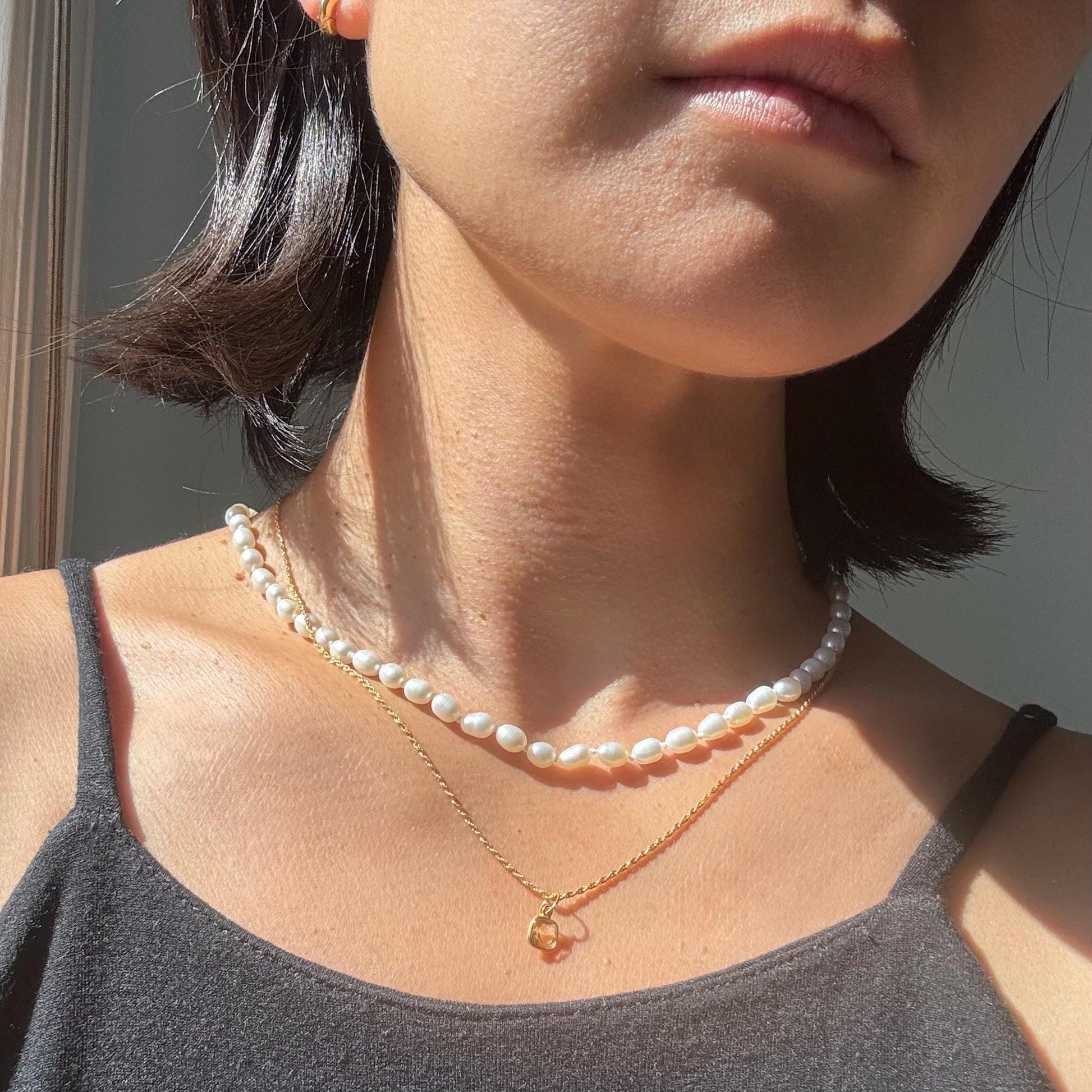 18K Solid Gold Lori Citrine Necklace: November Birthstone Pendant