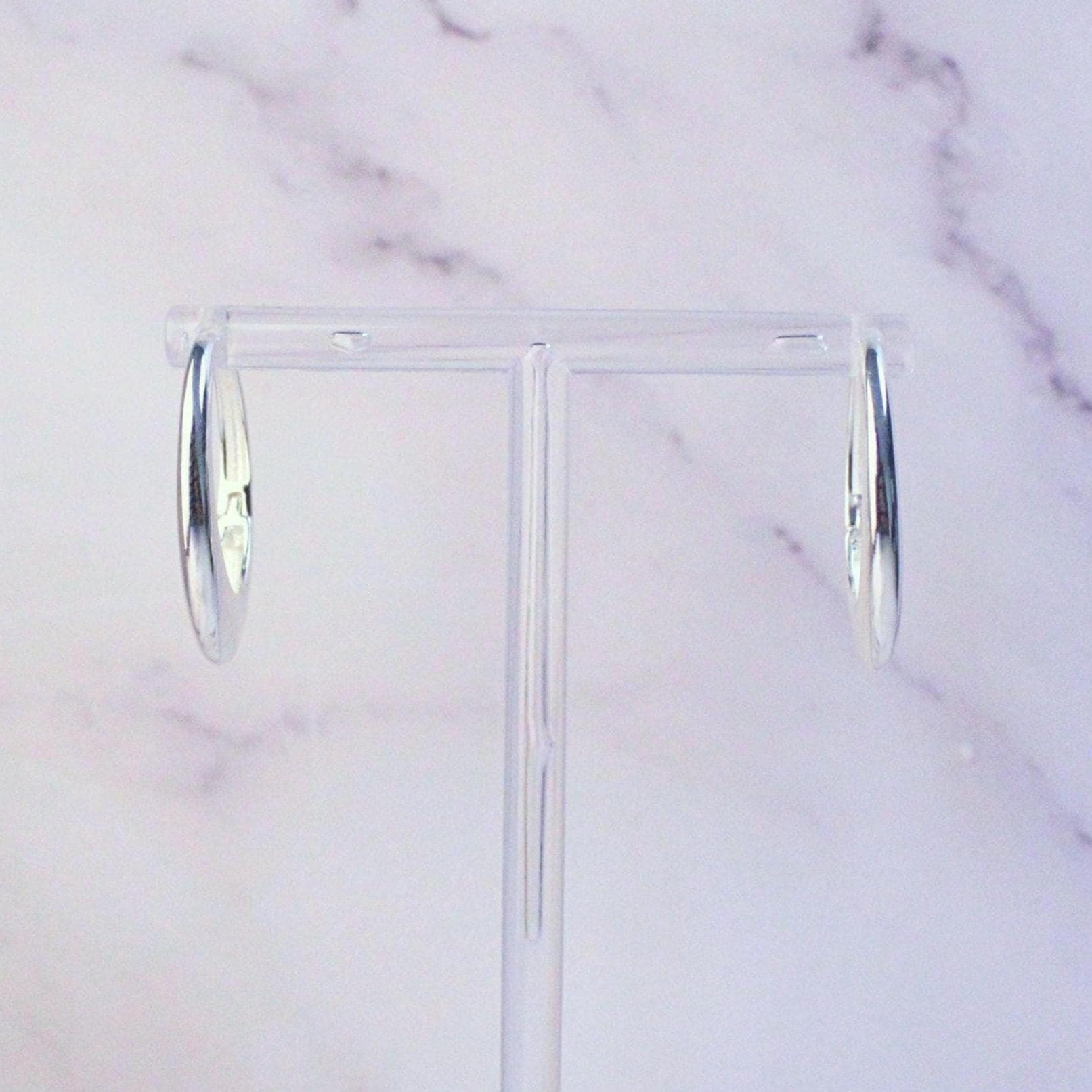 Sterling Silver Oval Mia Hoop Earrings | Modern Minimalist Statement Hoops