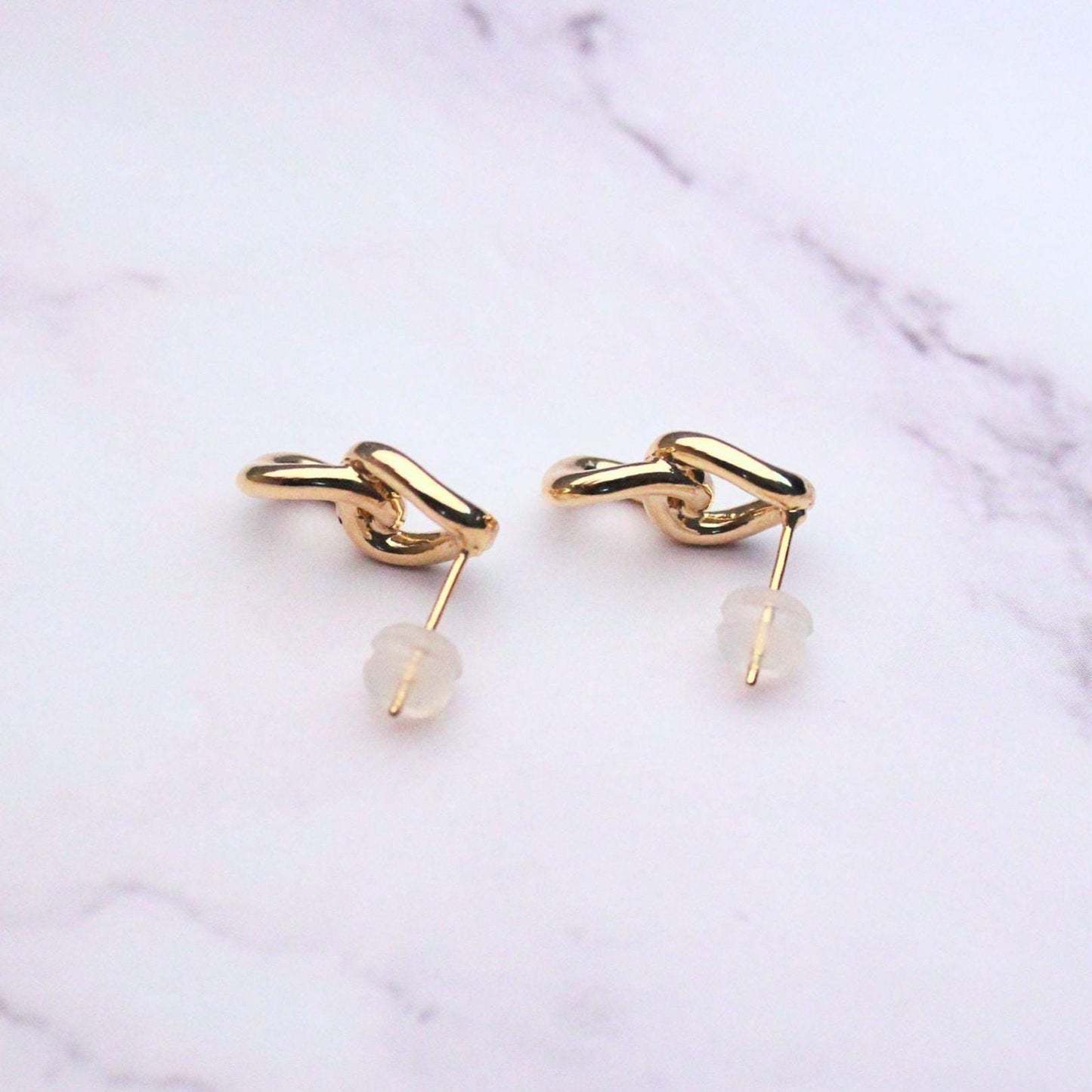 18k Solid Gold Interlocking Loop Isabella Earrings