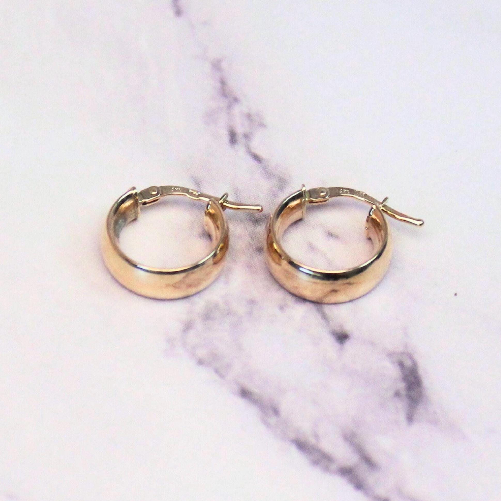 14k Solid Gold Lola Hoop Earrings - 5mm Chunky Minimalist Fine Jewelry