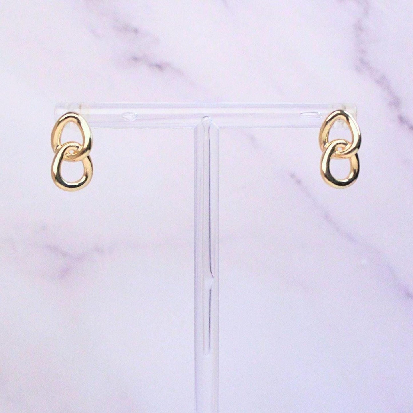 18k Solid Gold Interlocking Loop Isabella Earrings