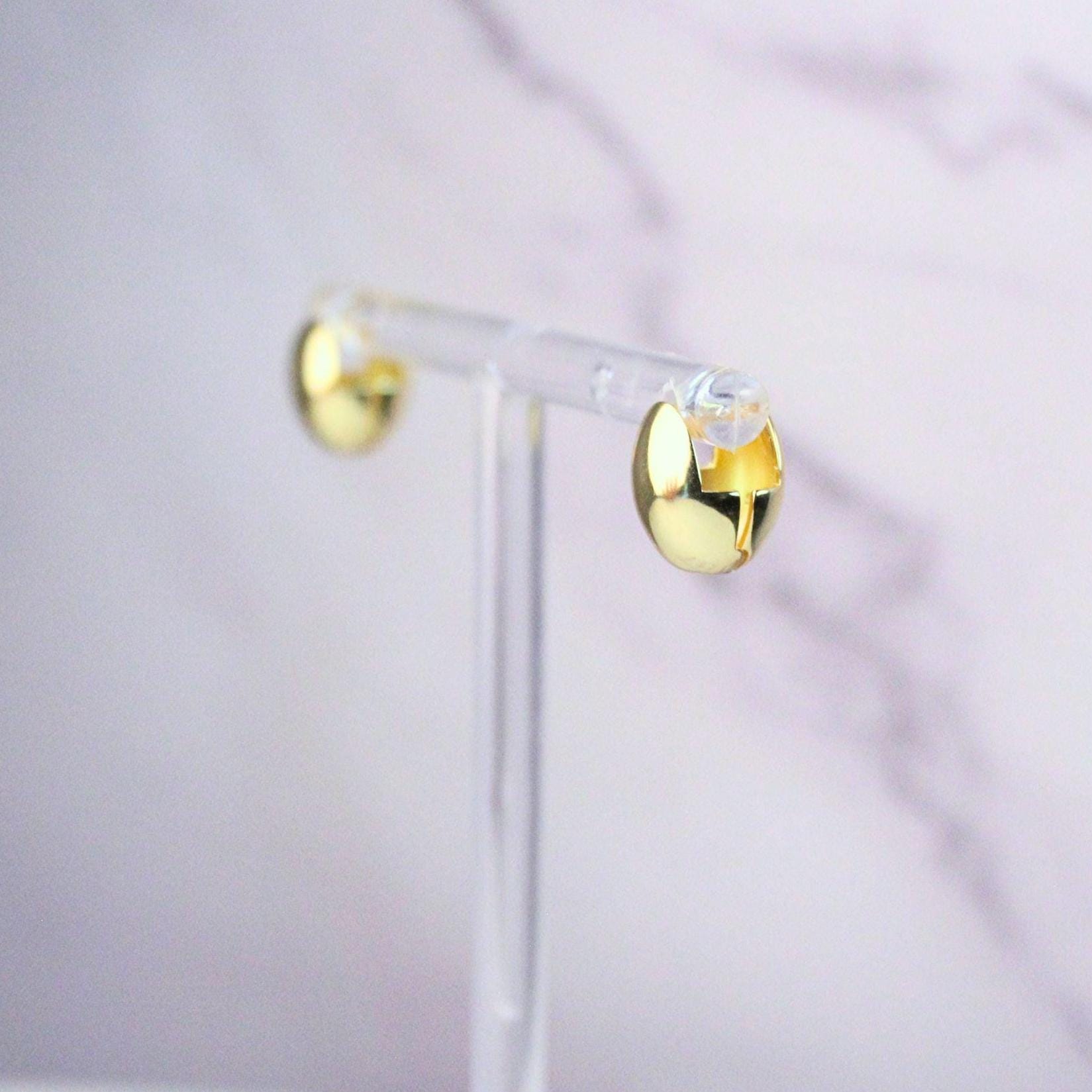 Minimalist Sterling Silver Abigail Hoop Earrings: 14k Gold Plated