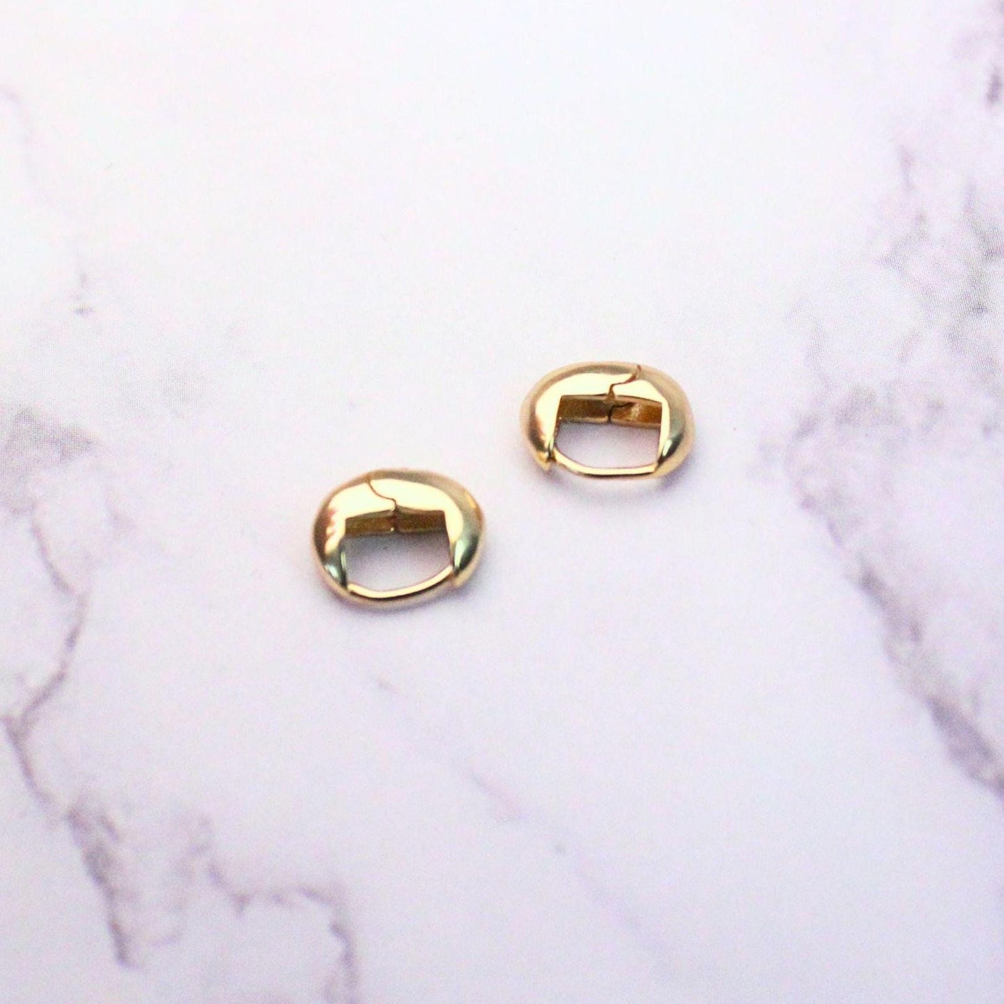 Minimalist Ultra Mini Sterling Silver Stella Earrings | 14k Gold Plated | Everyday Hoop Studs