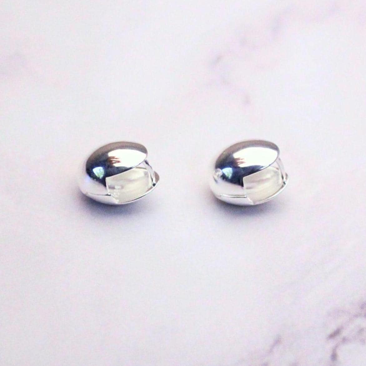 Minimalist Sterling Silver Abigail Dome Earrings | Classic Rounded Studs | Timeless Everyday Jewelry