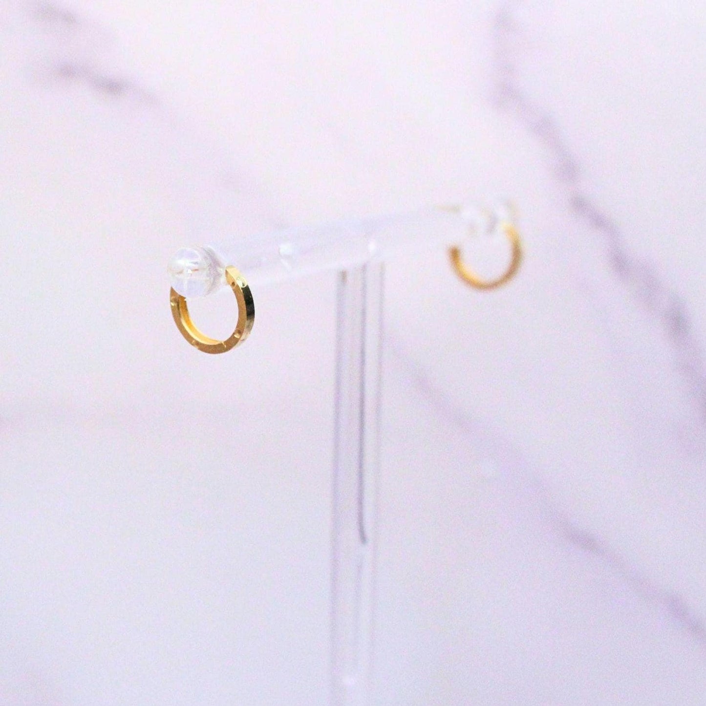 18K Solid Gold Ultra Petite Sylvie Hoop Earrings – 10mm X 1.5mm
