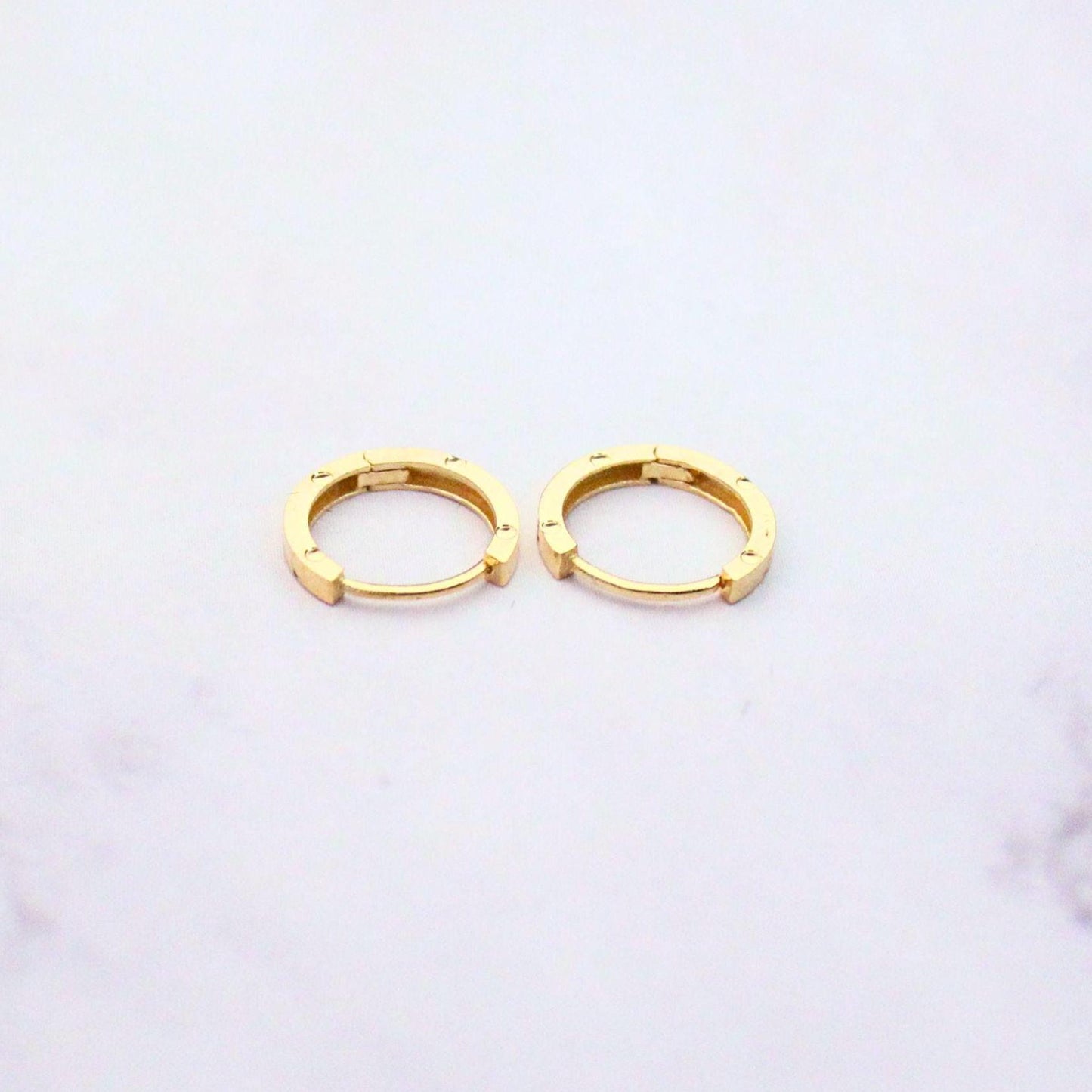 18K Solid Gold Ultra Petite Sylvie Hoop Earrings – 10mm X 1.5mm